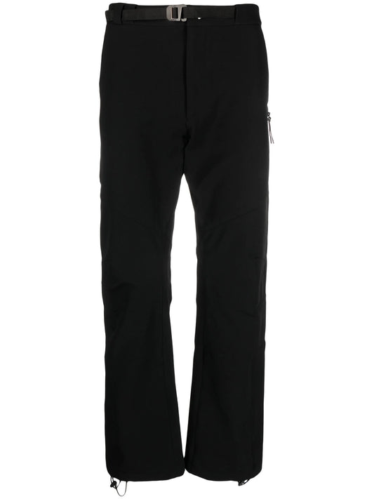 belted straight-leg trousers