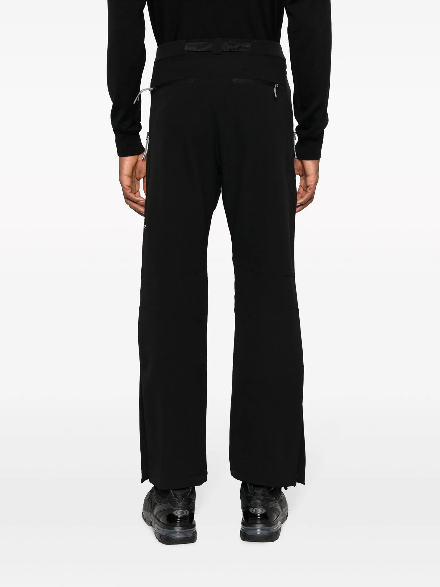 belted straight-leg trousers