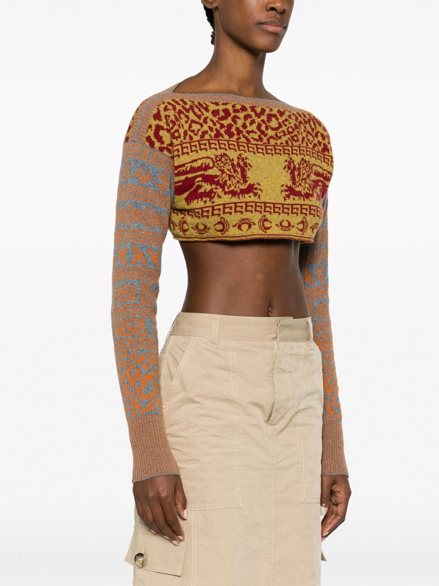 cropped knitted jumper