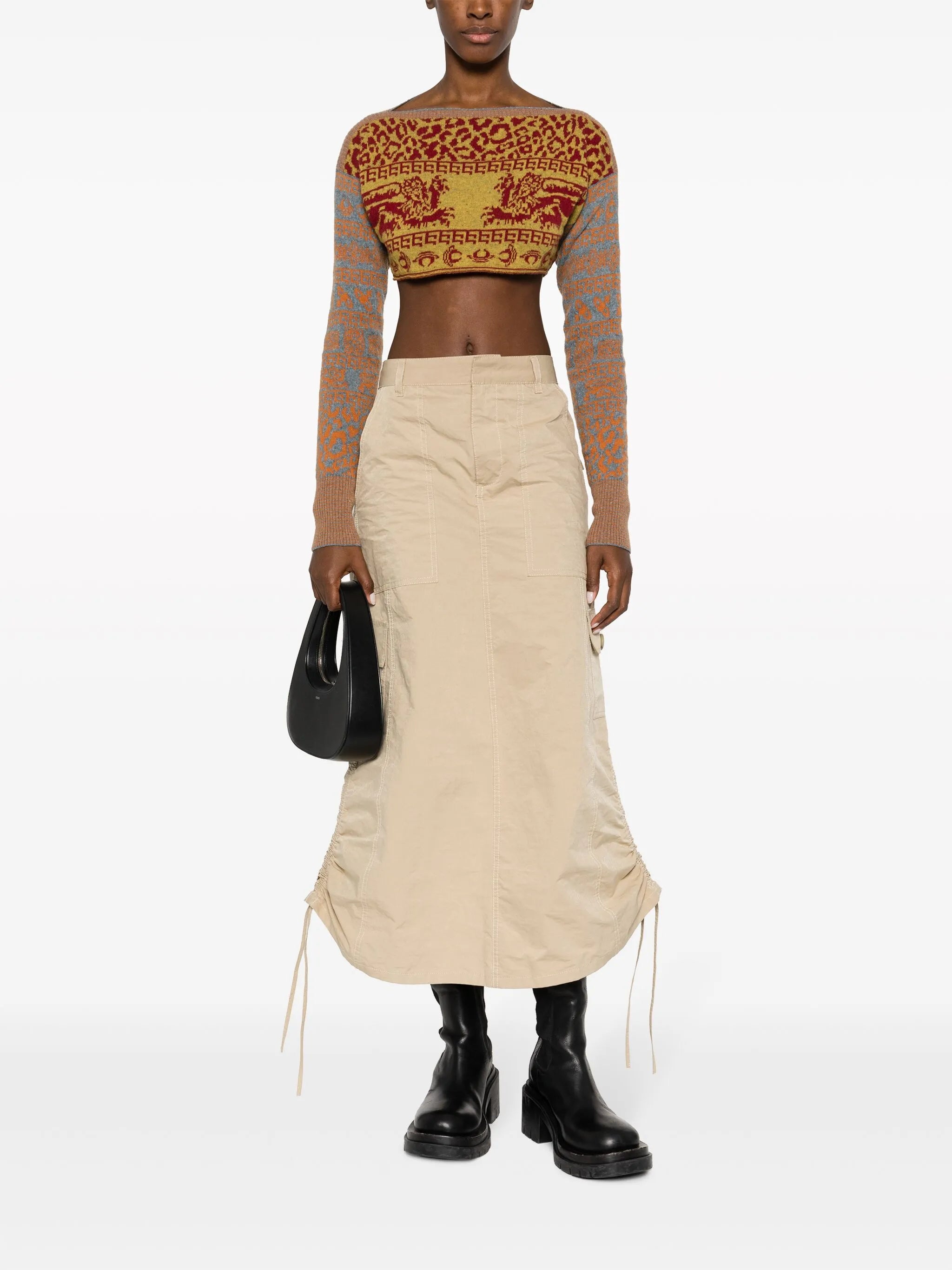 cropped knitted jumper