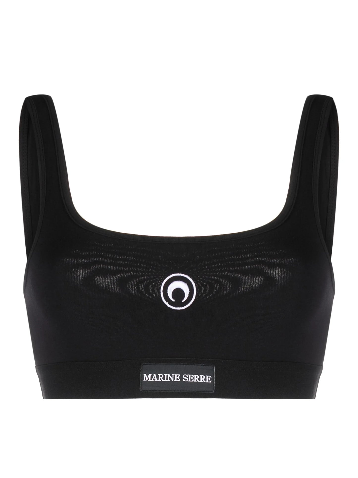 logo-patch scoop-neck cotton bra
