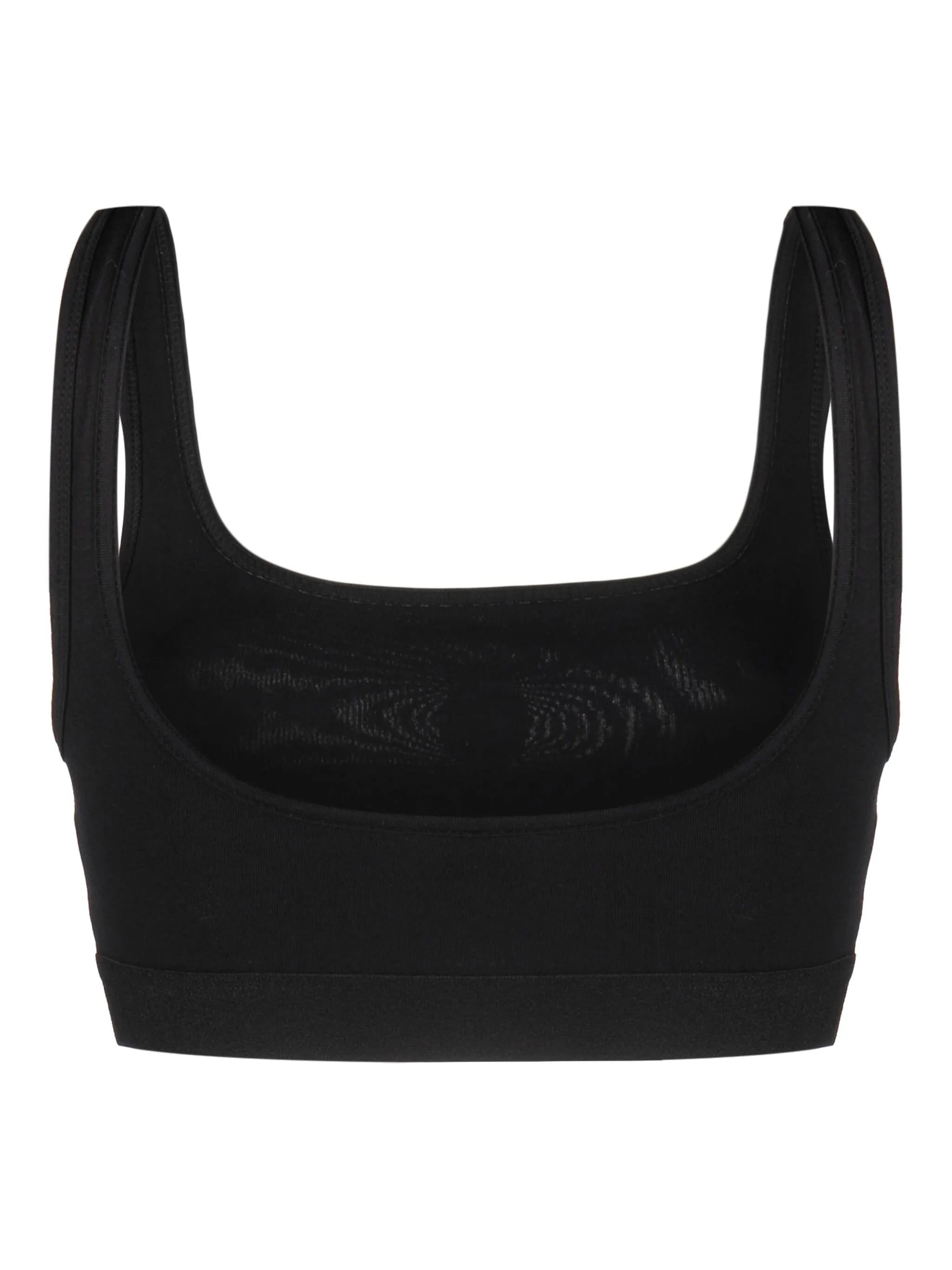 logo-patch scoop-neck cotton bra