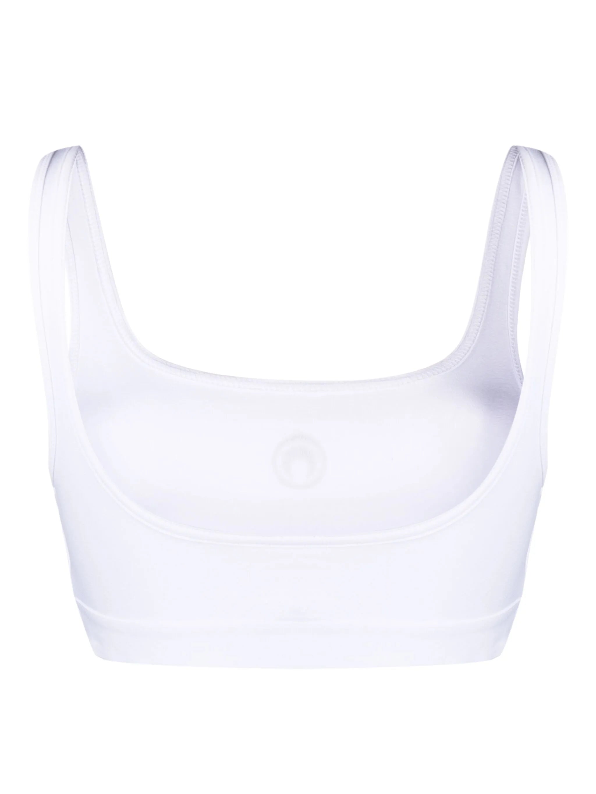 logo-patch scoop-neck cotton bra