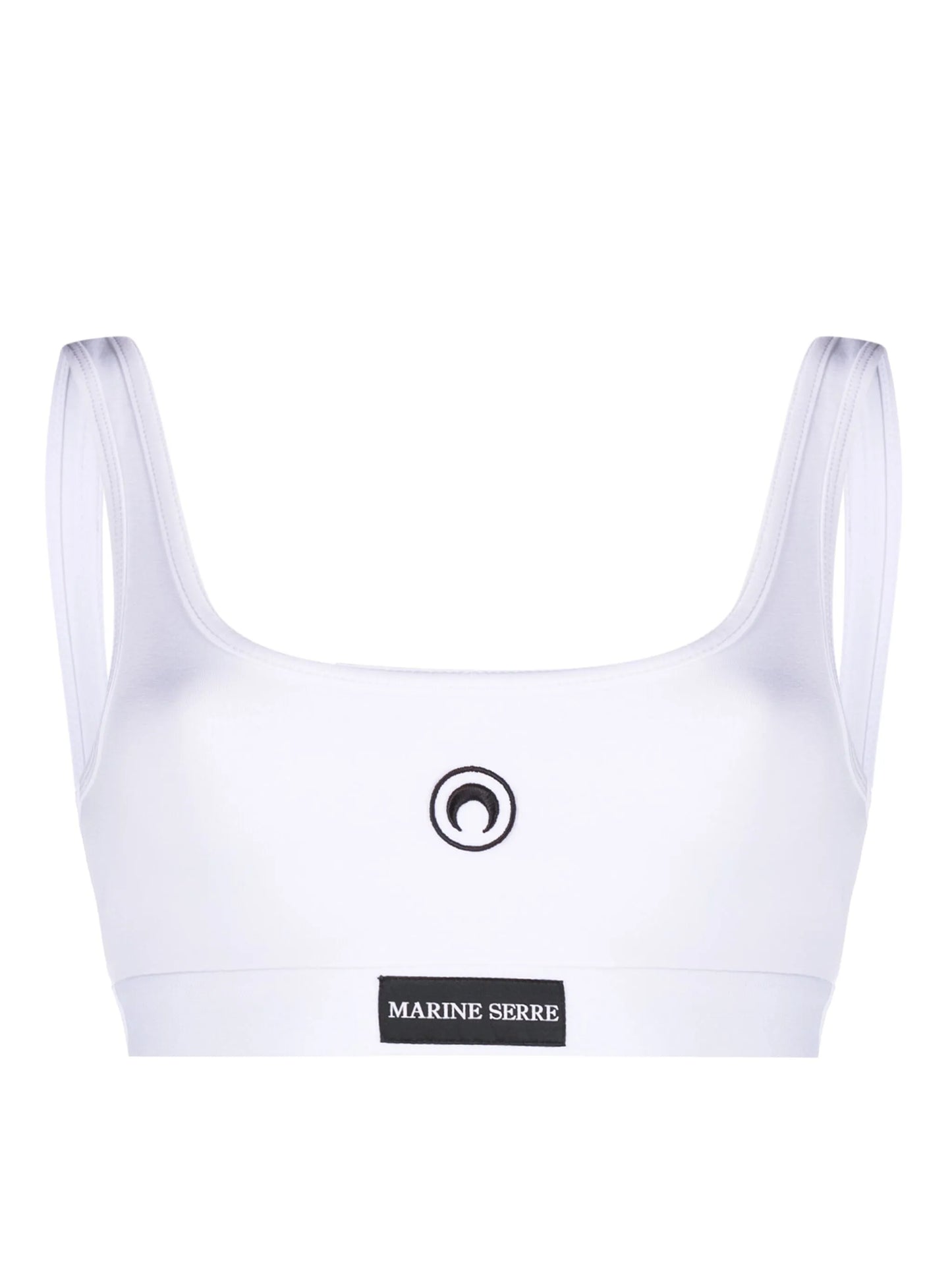 logo-patch scoop-neck cotton bra