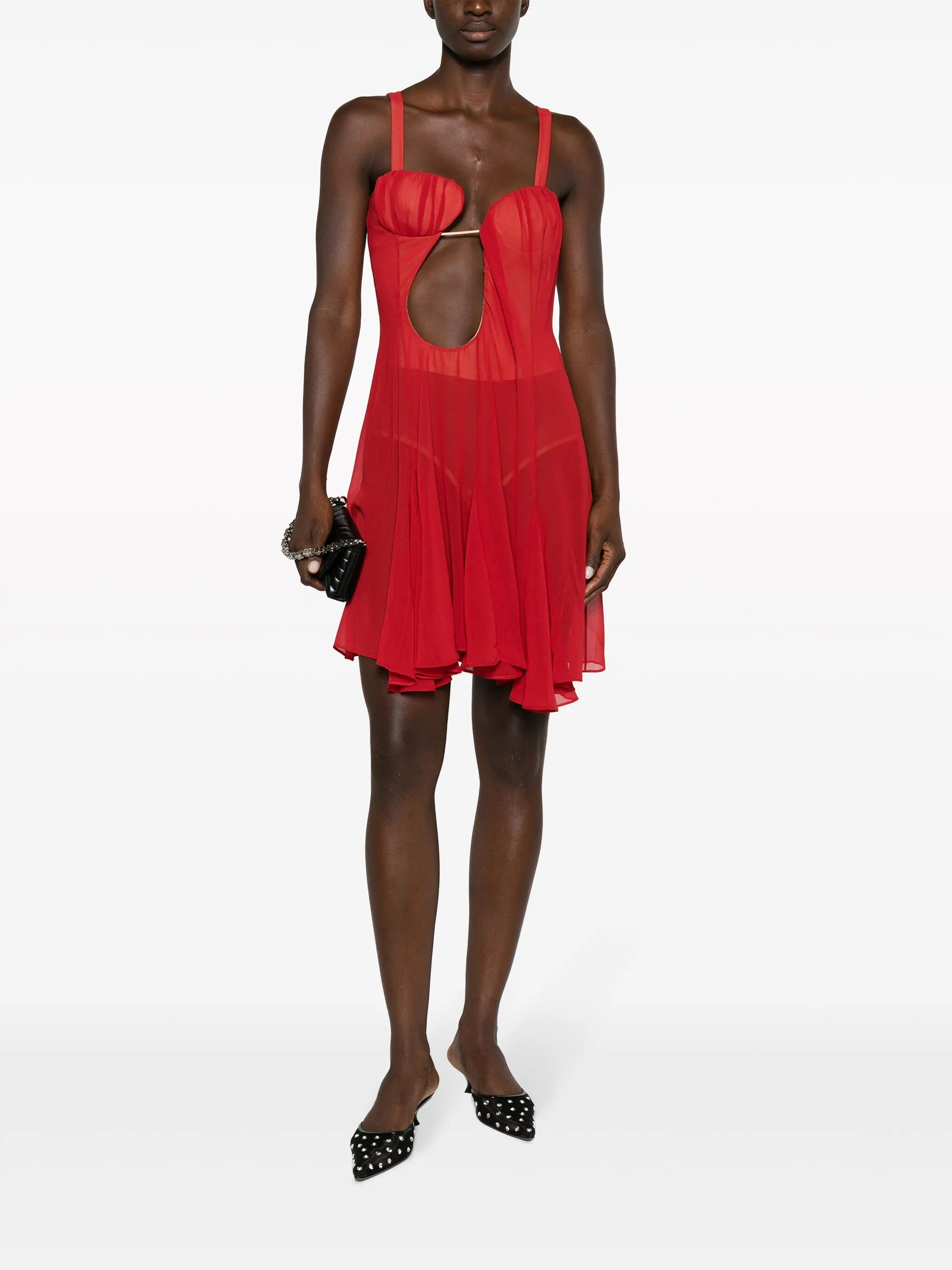 cut-out tulle minidress