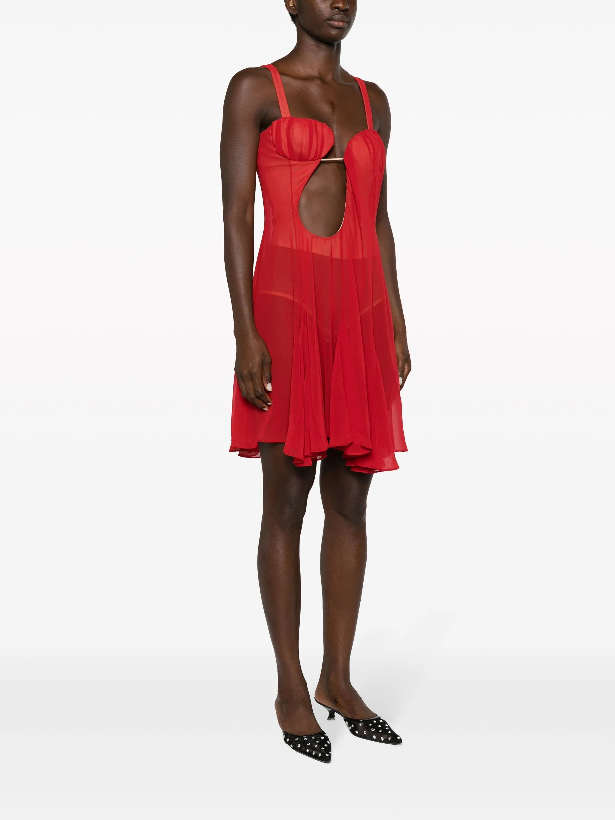 cut-out tulle minidress