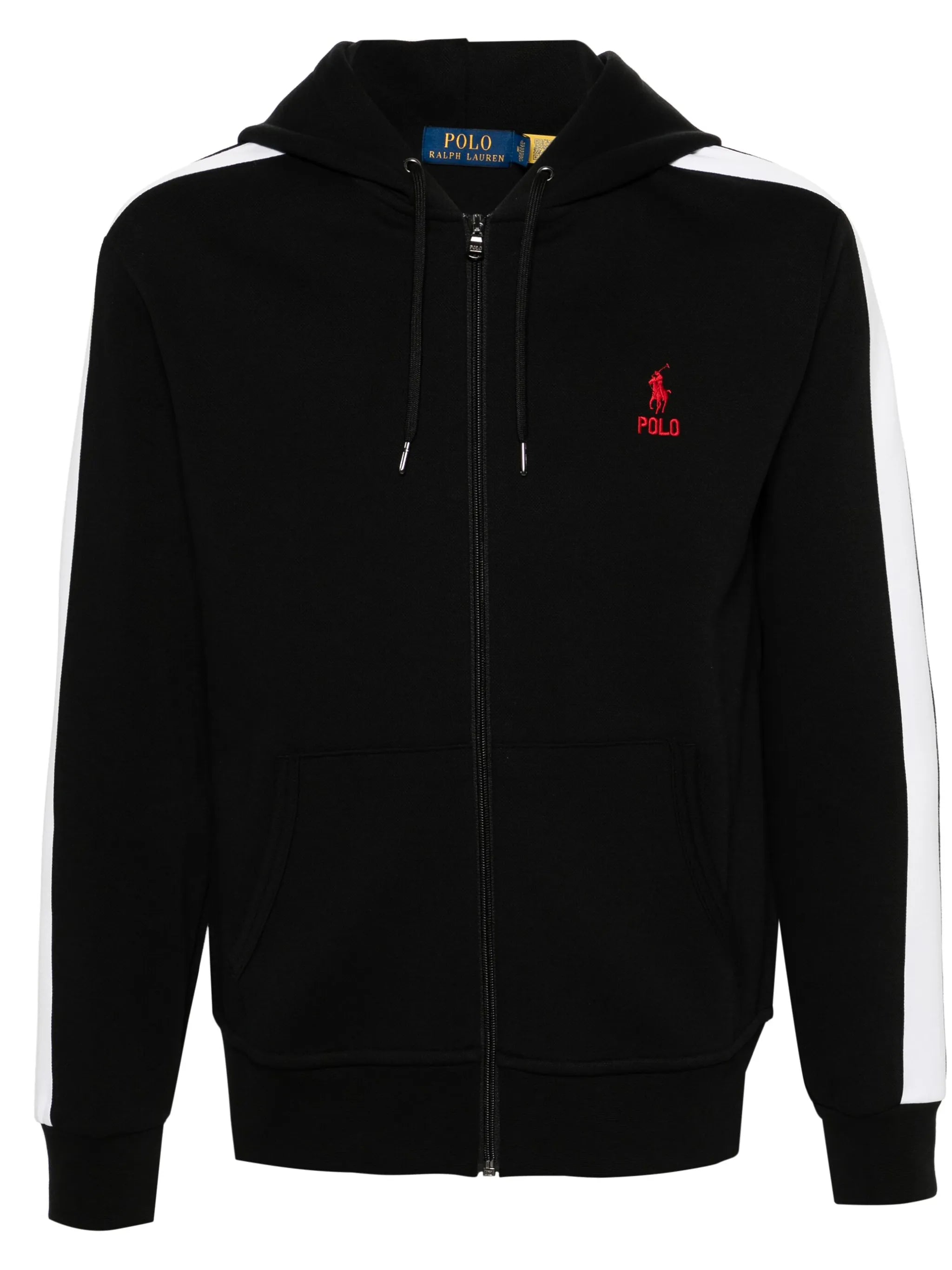 stripe-detail zip-up hoodie