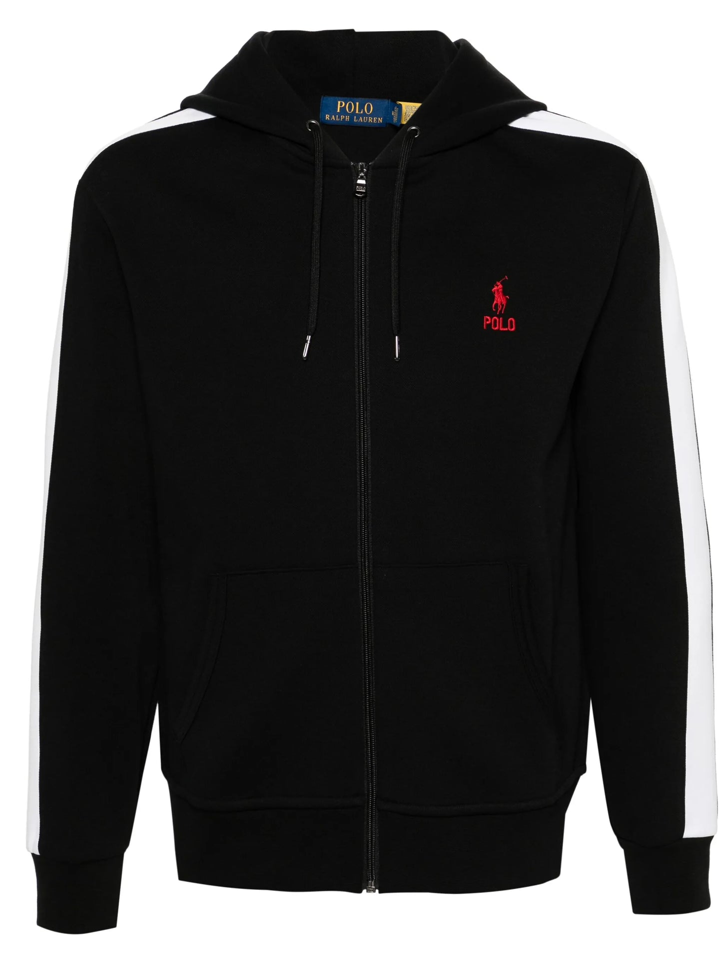 stripe-detail zip-up hoodie