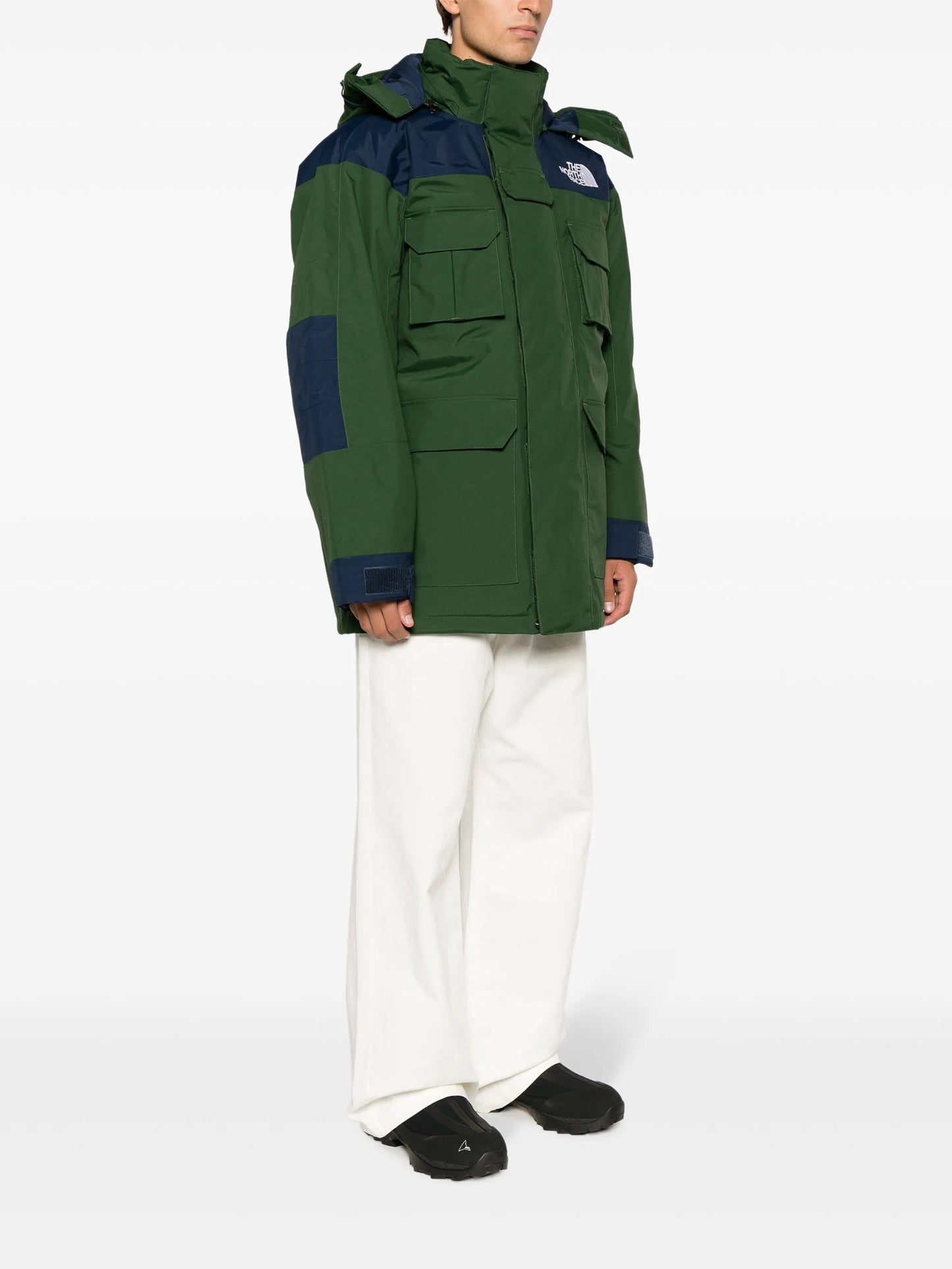 logo-embroidered padded-design coat