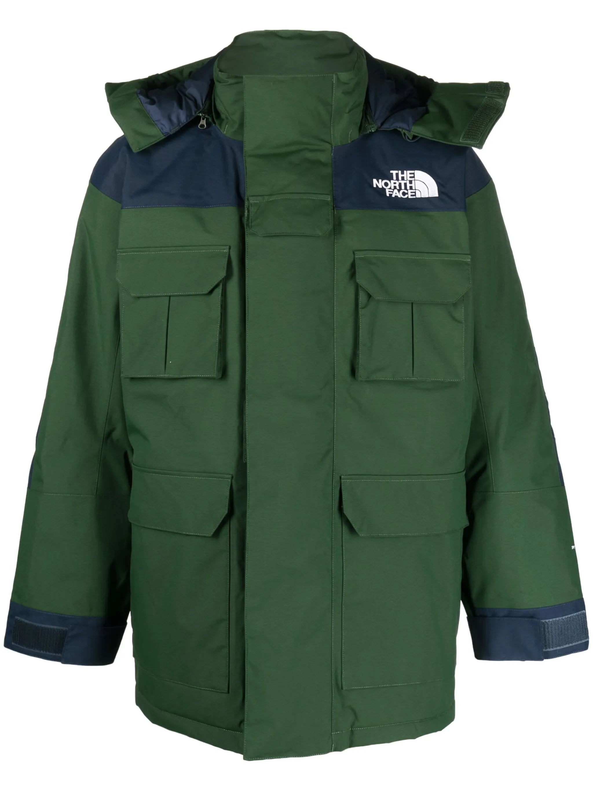 logo-embroidered padded-design coat