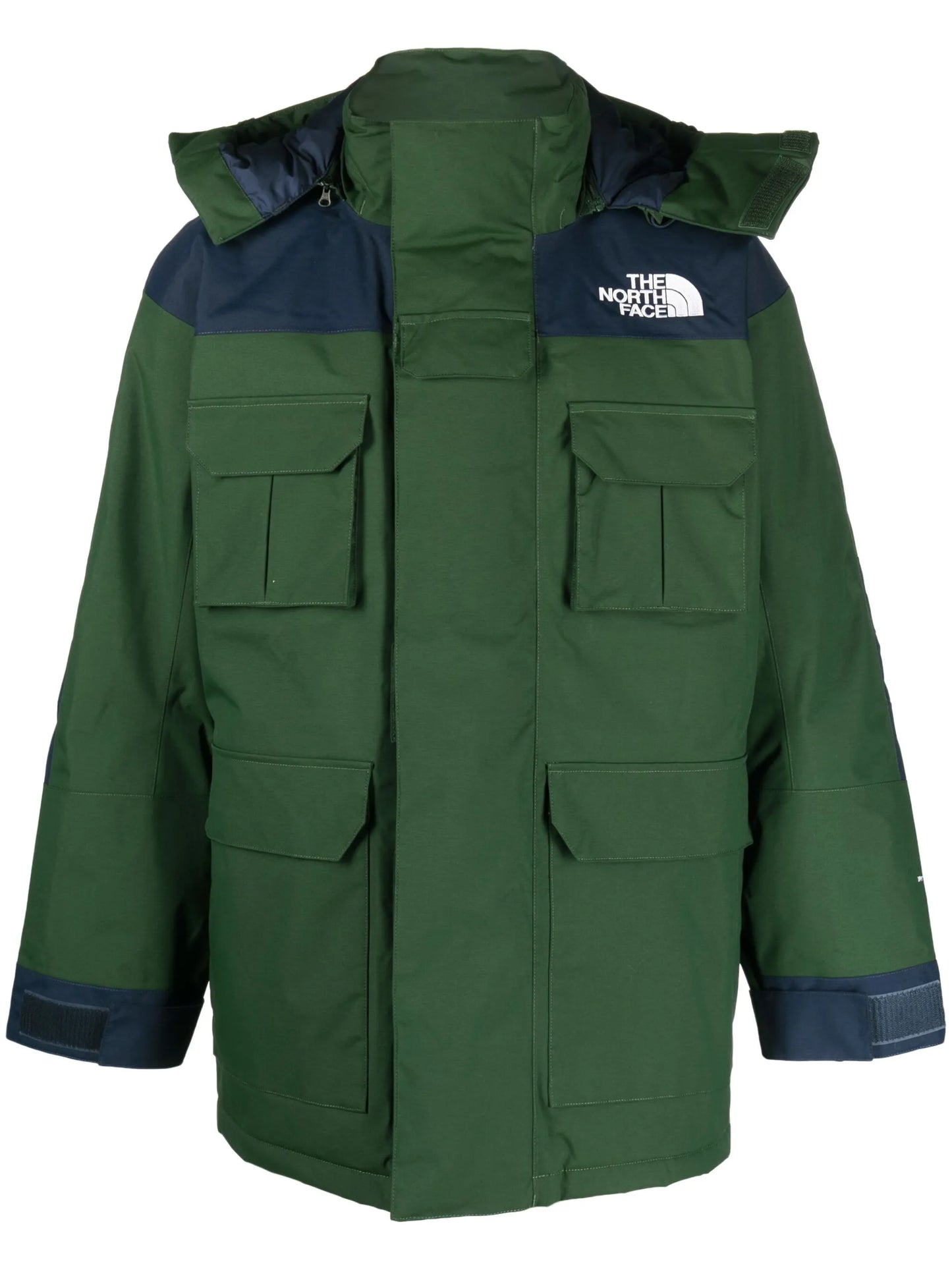 logo-embroidered padded-design coat