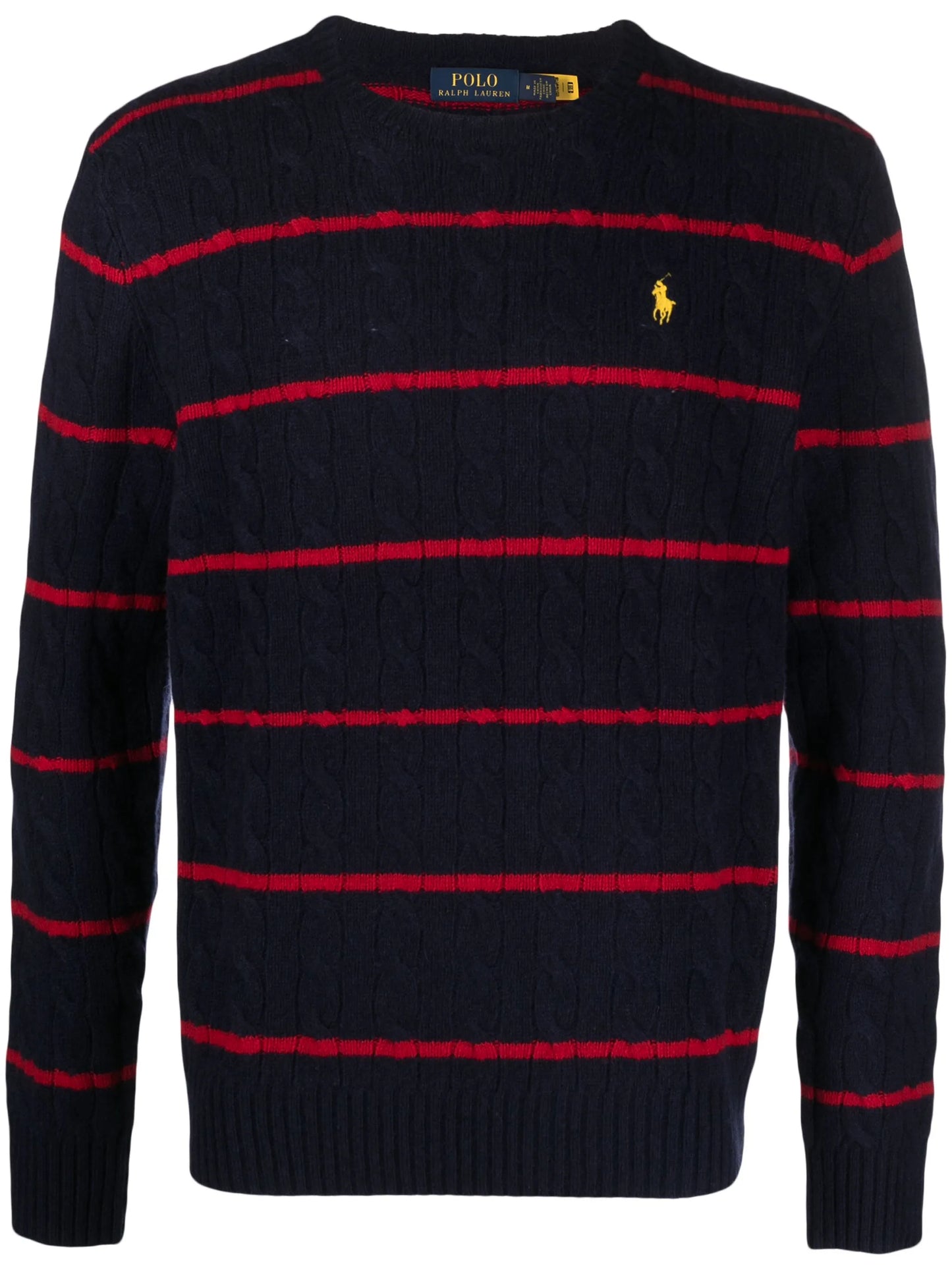 Polo Pony striped cable-knit jumper