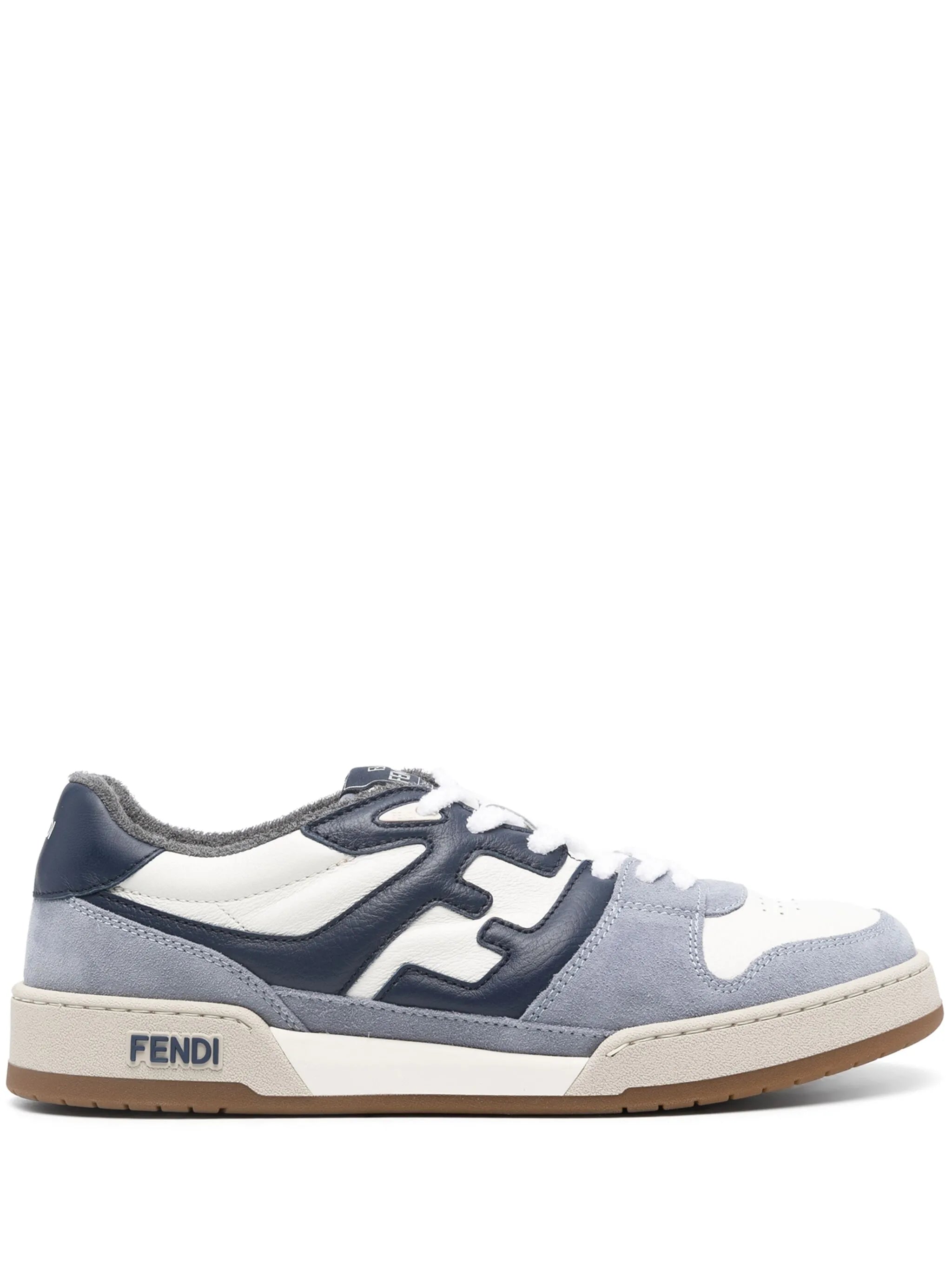 Match panelled suede sneakers
