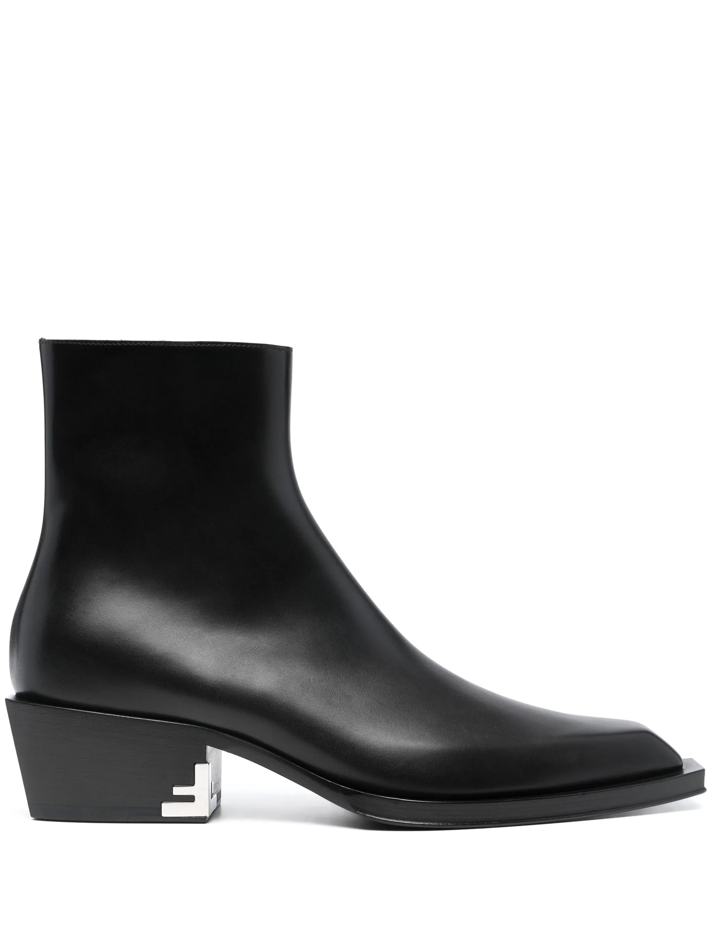 Cuban-heel leather ankle boots