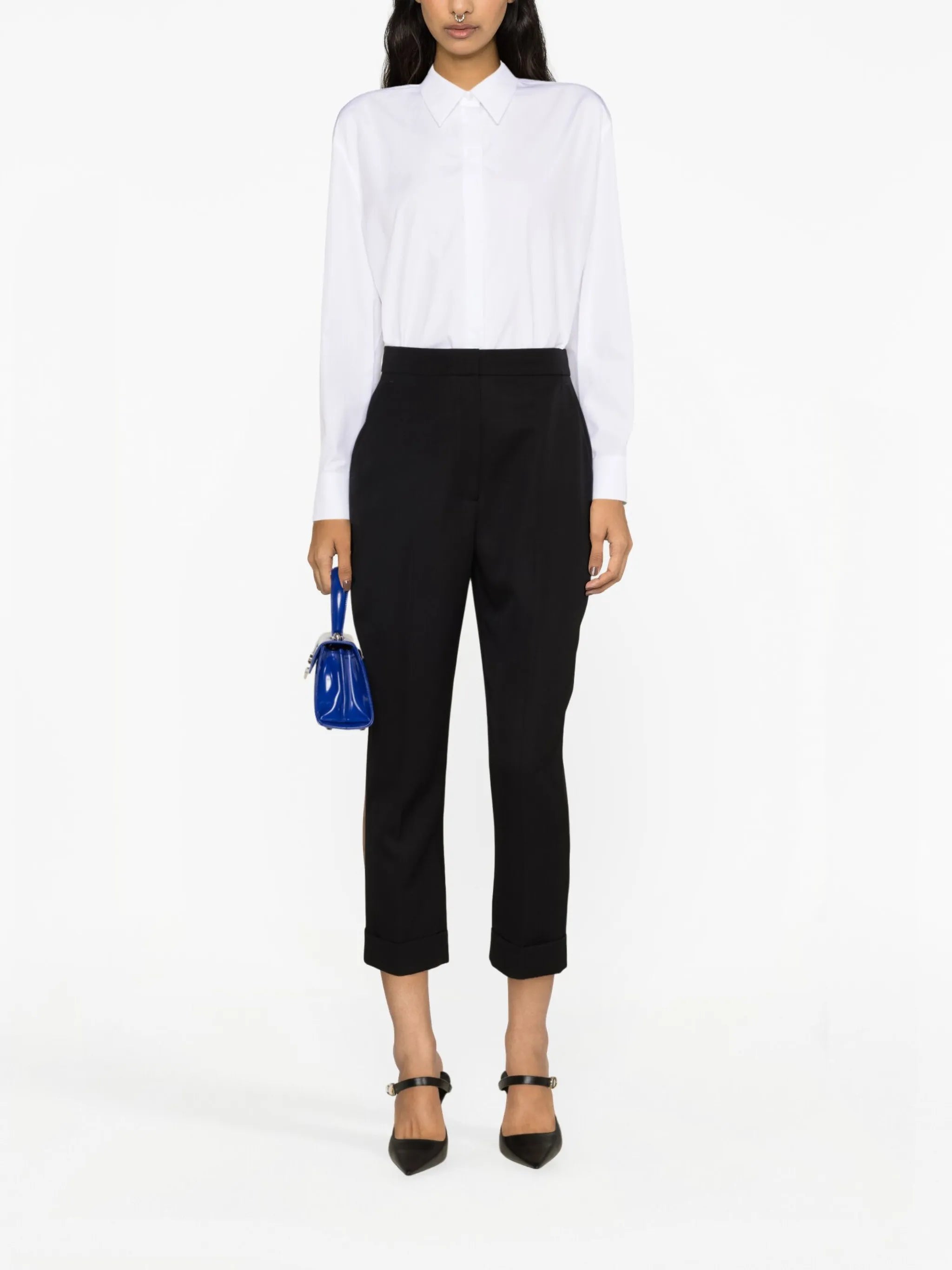 wool cropped trousers