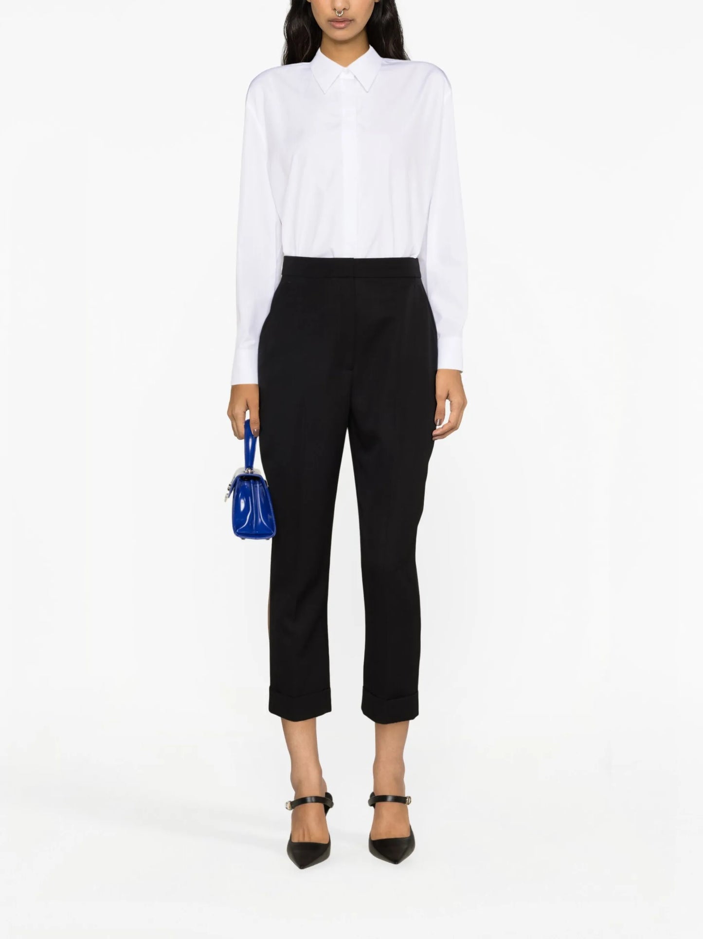 wool cropped trousers