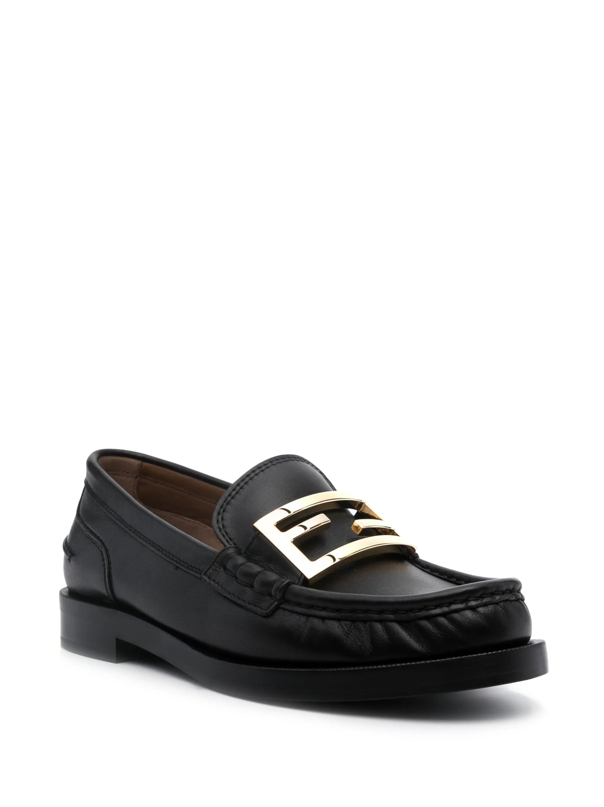 FF logo-plaque leather loafers