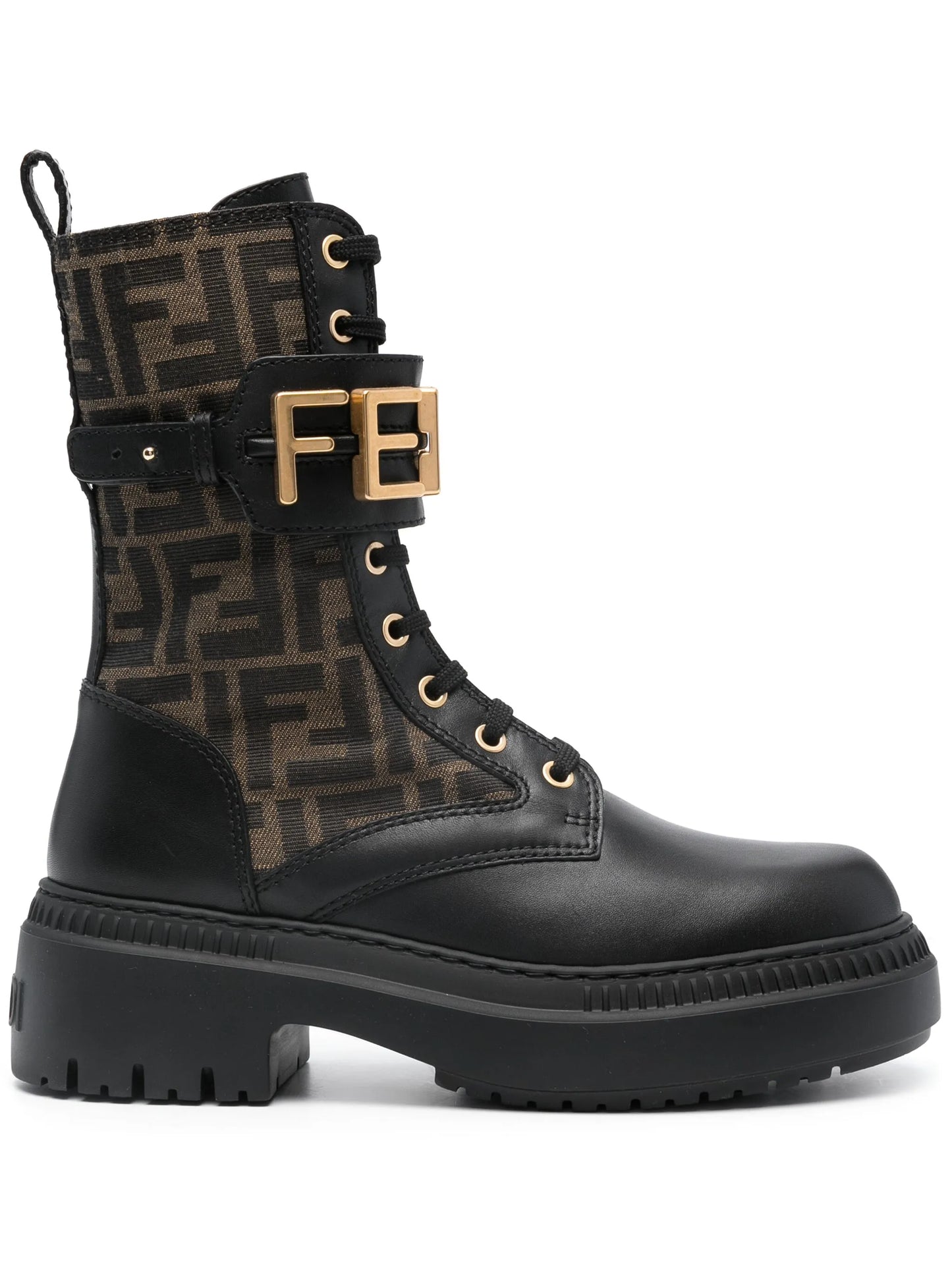 60mm Fendigraphy logo-plaque leather boots