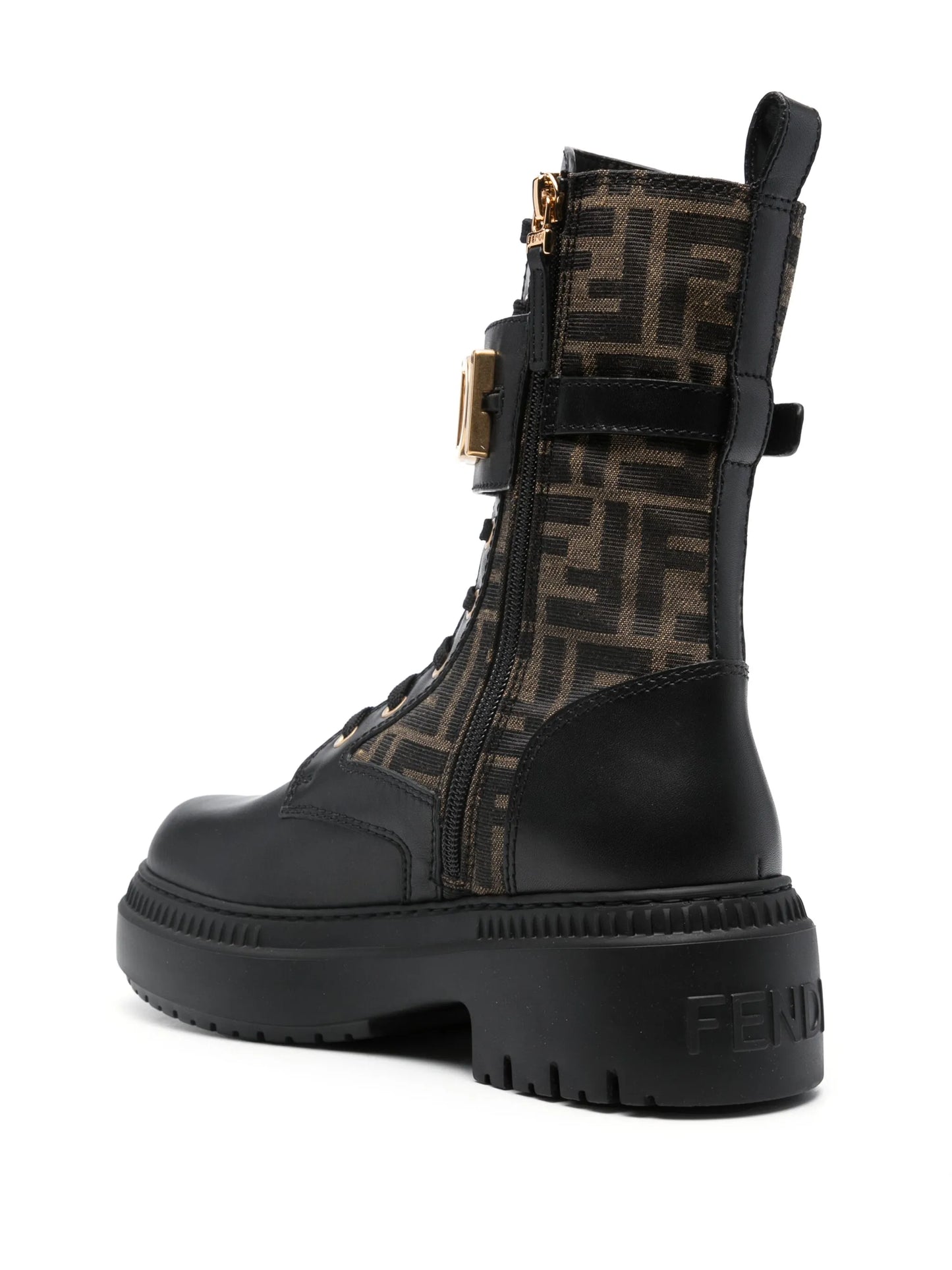 60mm Fendigraphy logo-plaque leather boots