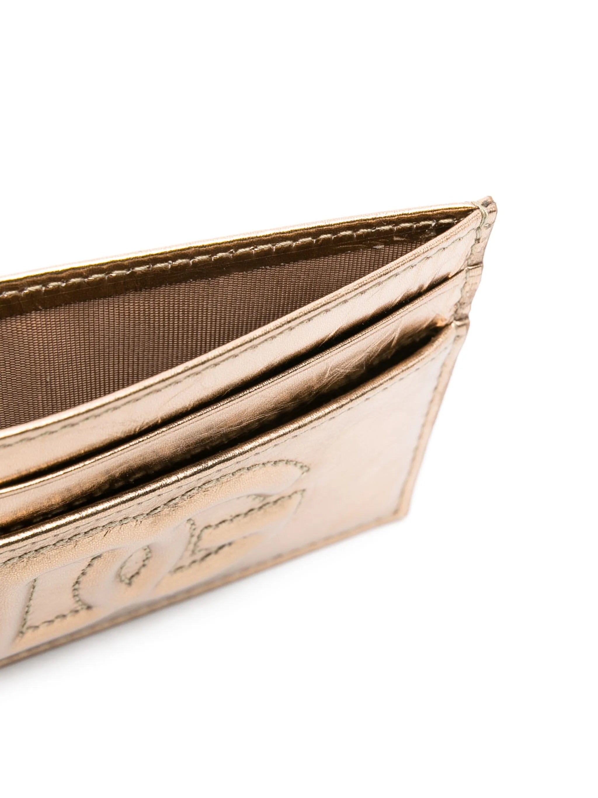 embossed-logo metallic-effect wallet