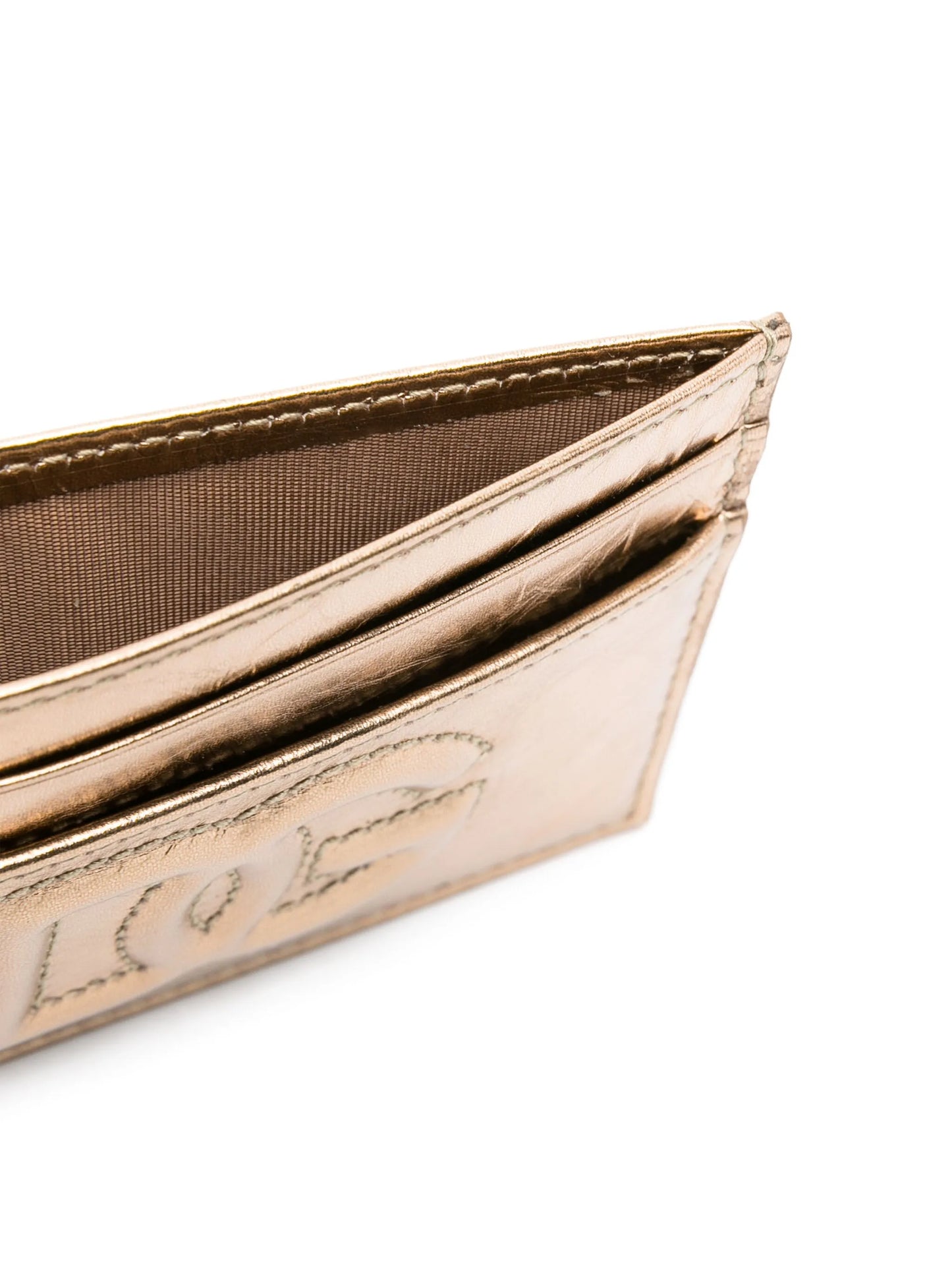 embossed-logo metallic-effect wallet