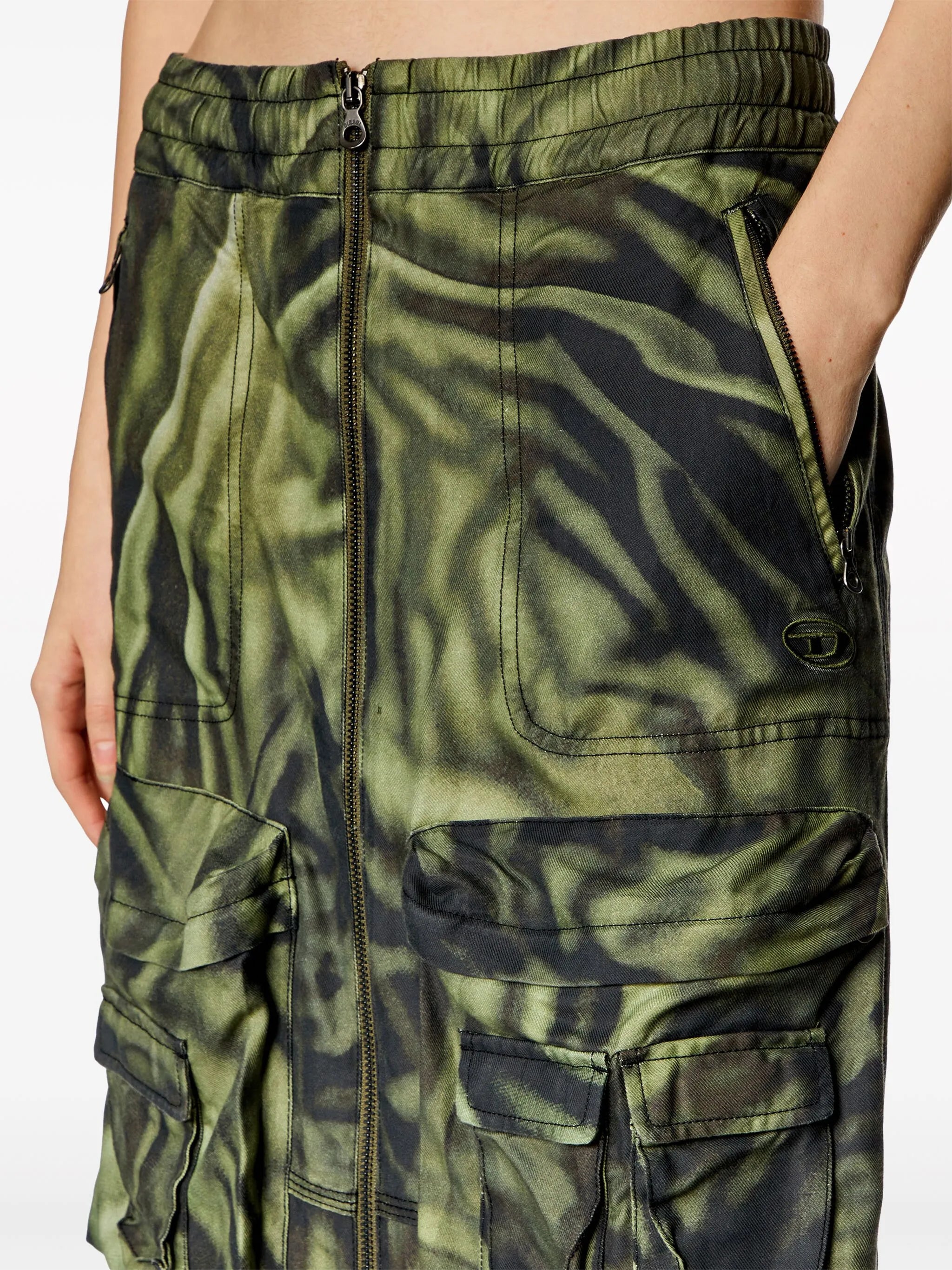 O-Mirtow zebra-print midi skirt