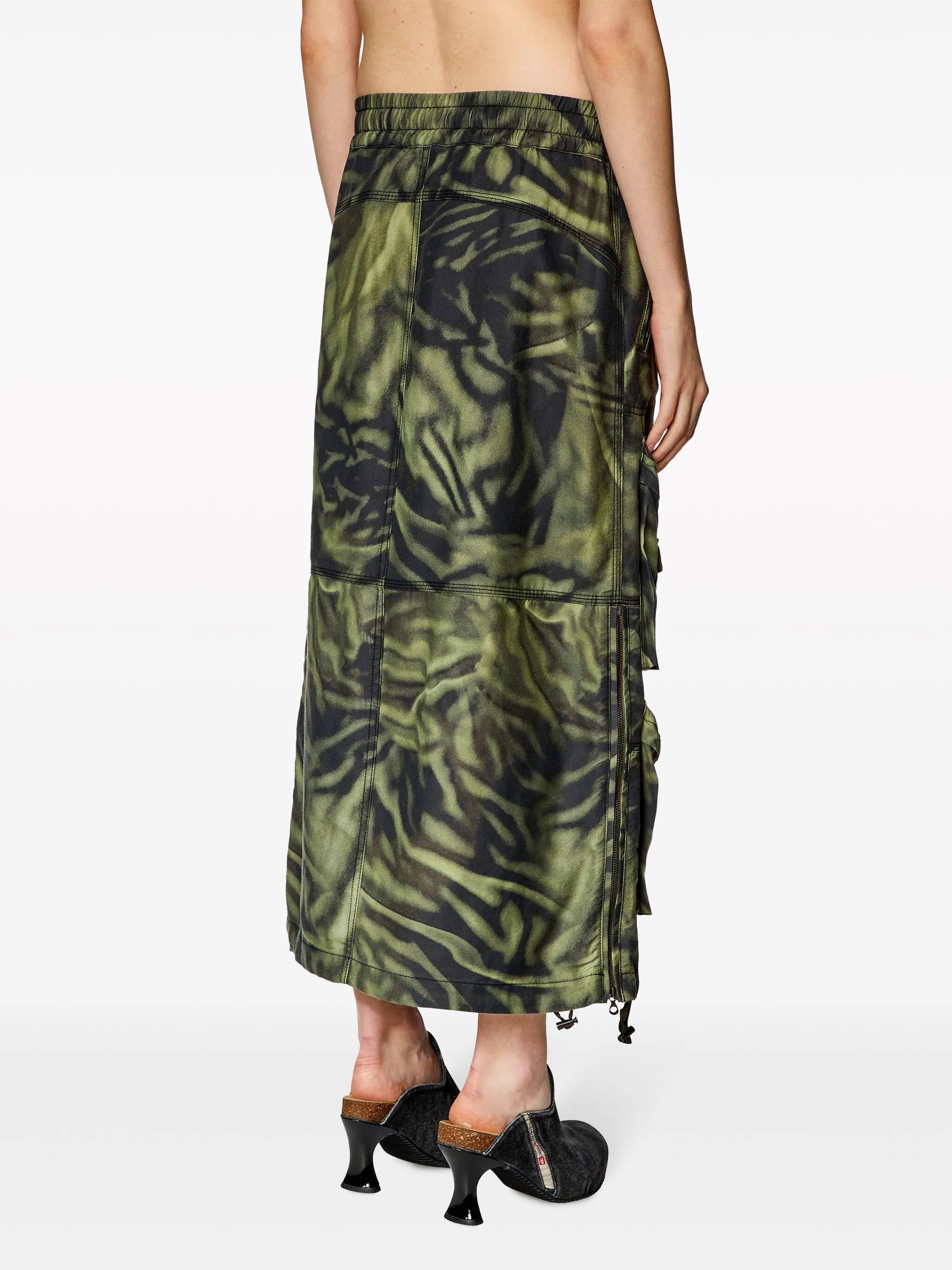 O-Mirtow zebra-print midi skirt