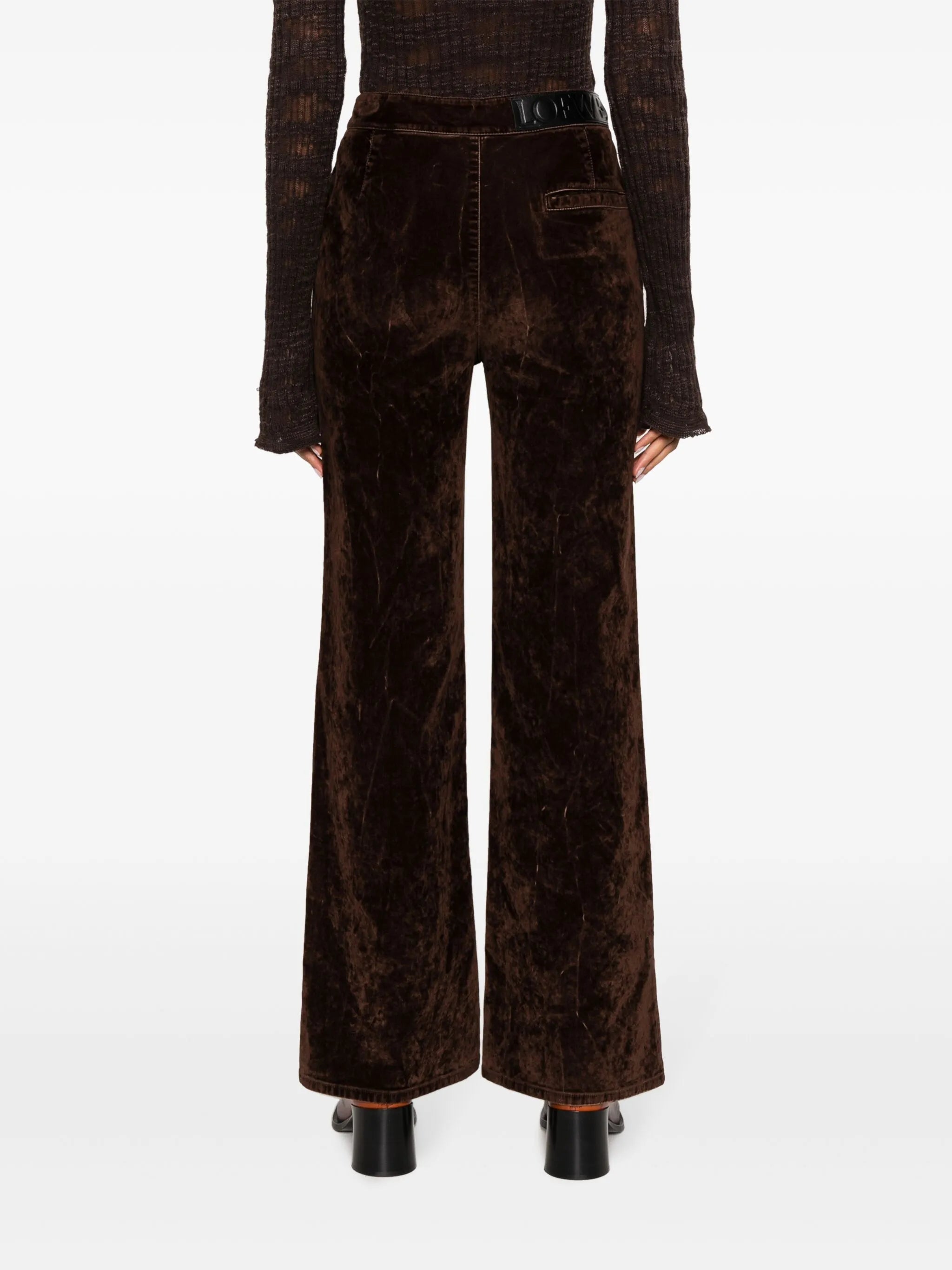 velvet-denim bootcut jeans