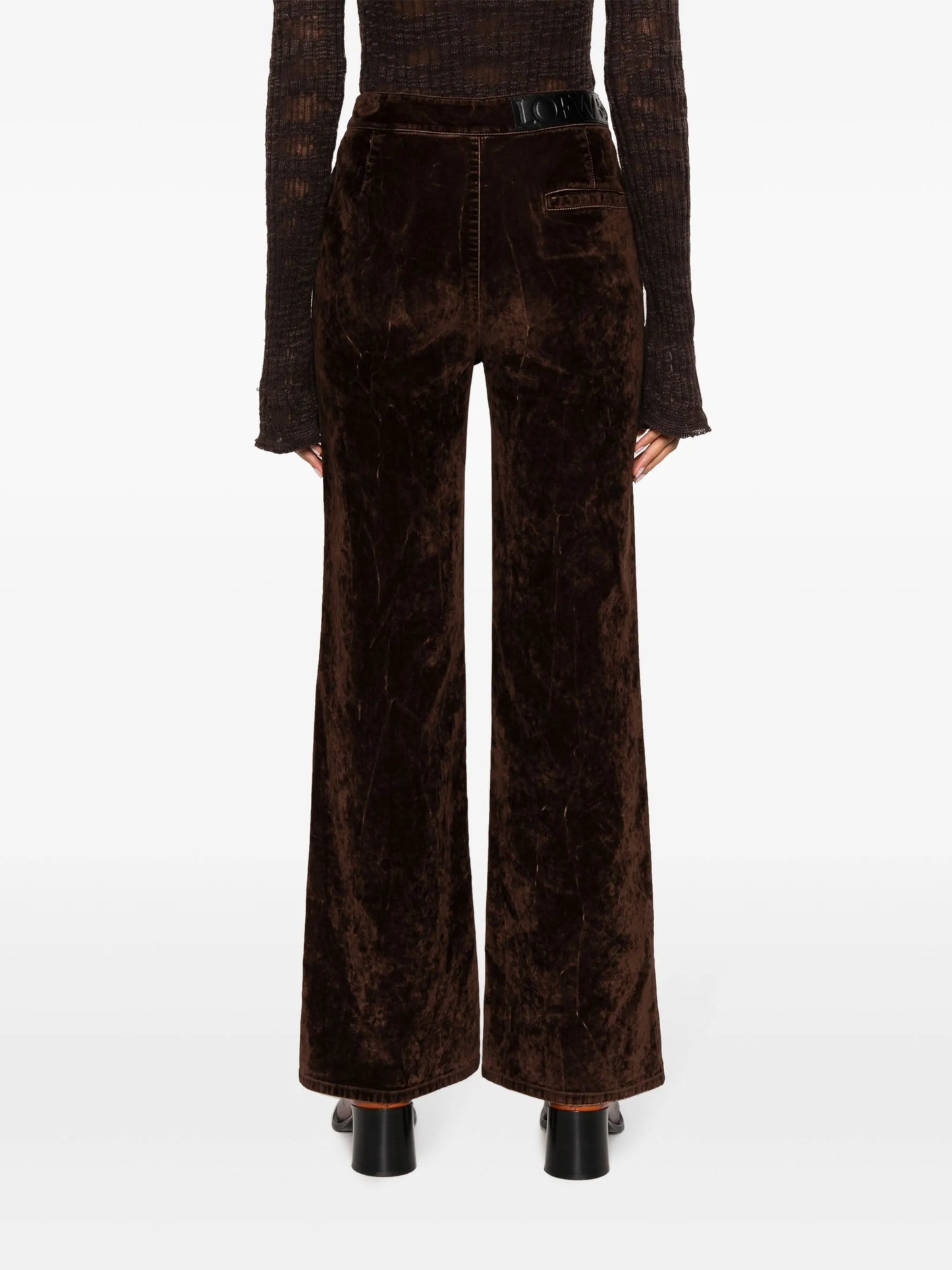 velvet-denim bootcut jeans