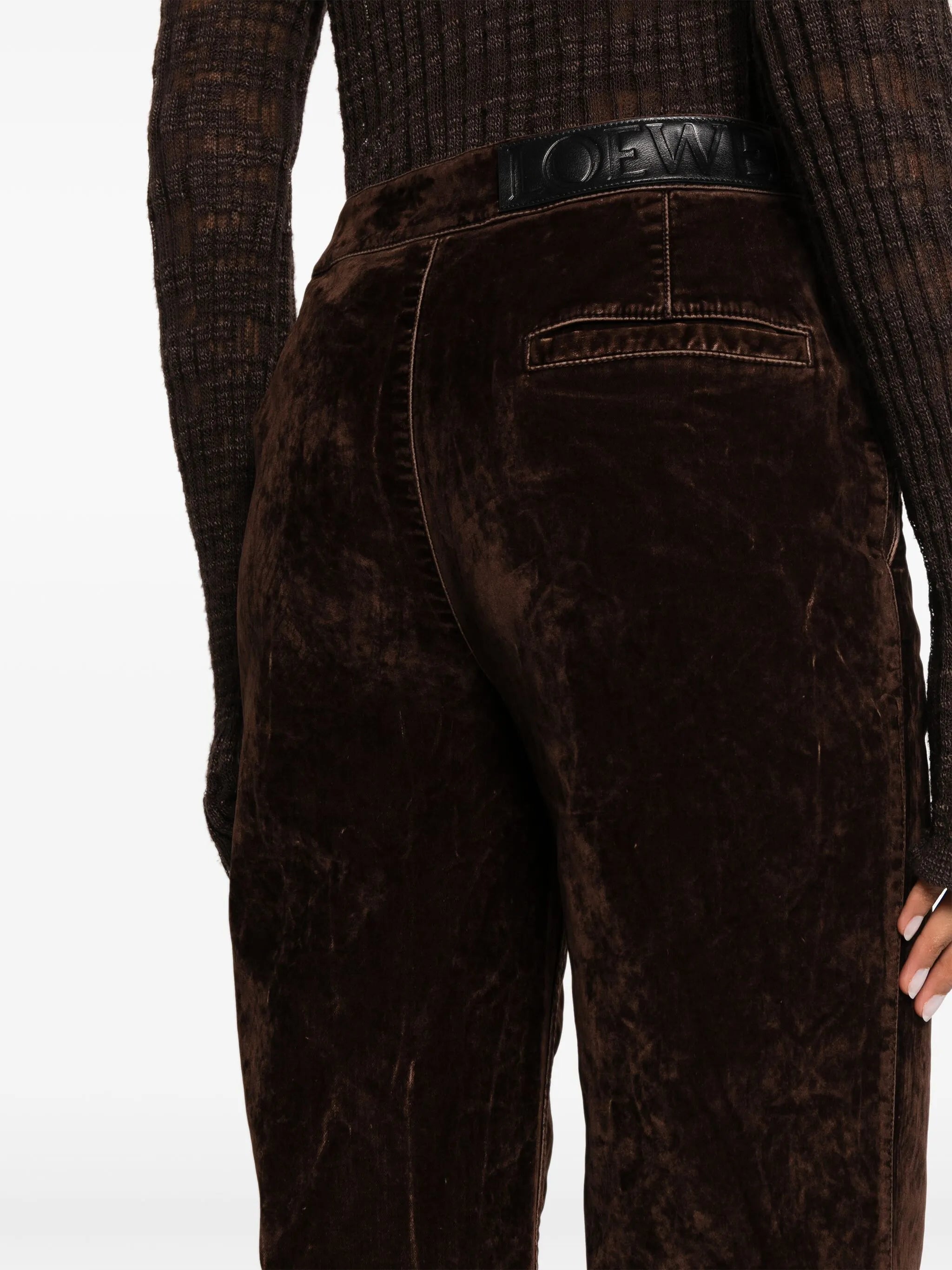 velvet-denim bootcut jeans
