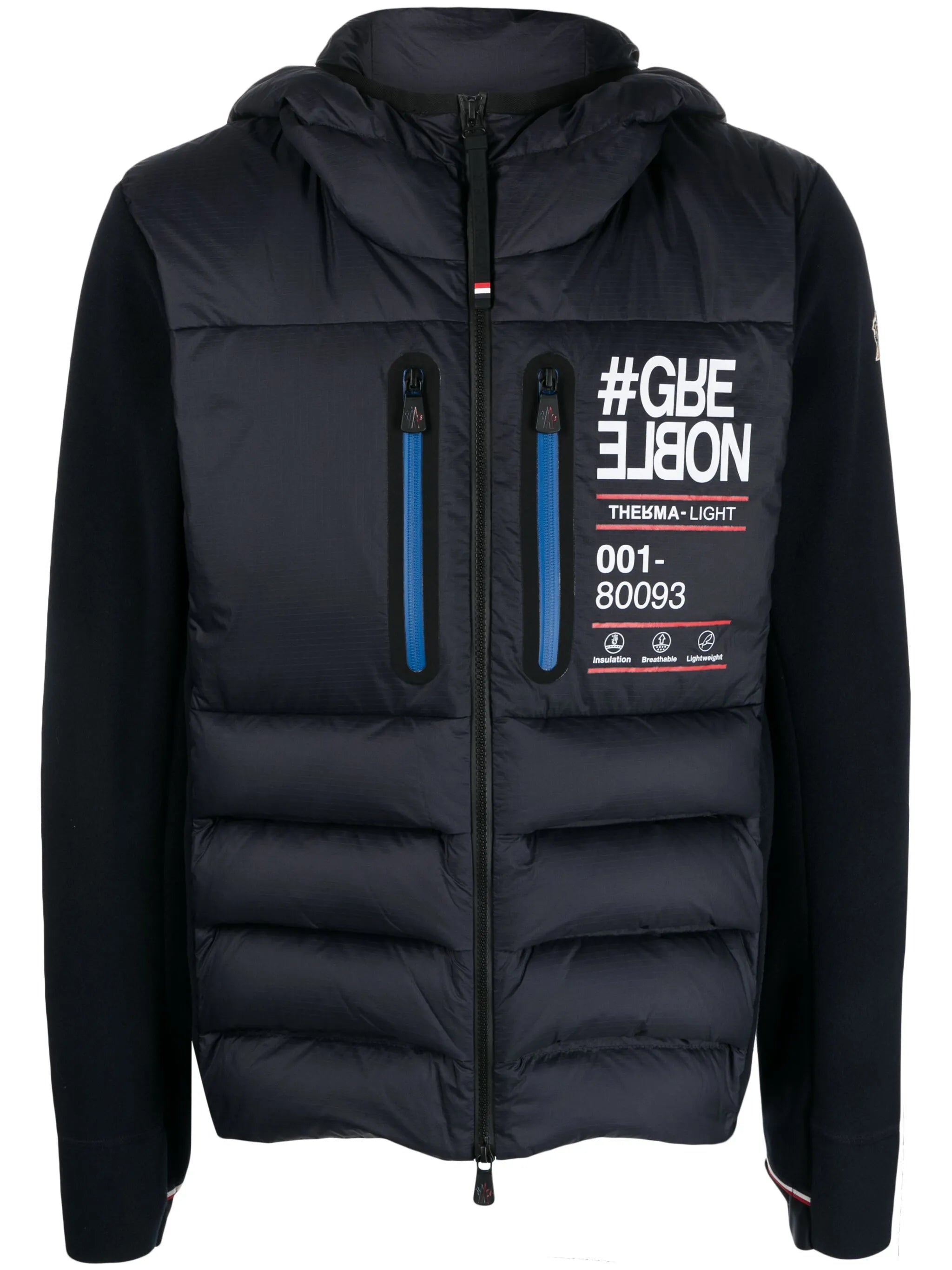 logo-print quilted hooded jacket
