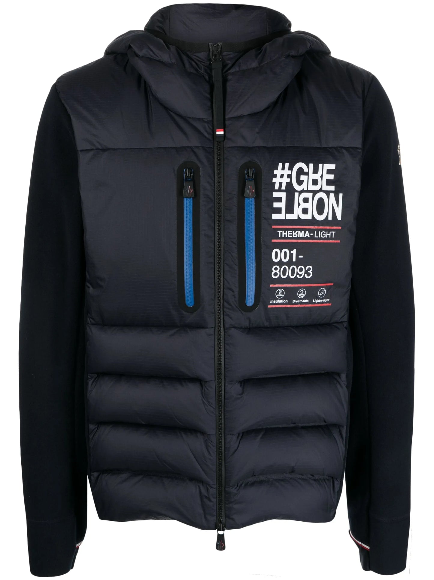 logo-print quilted hooded jacket