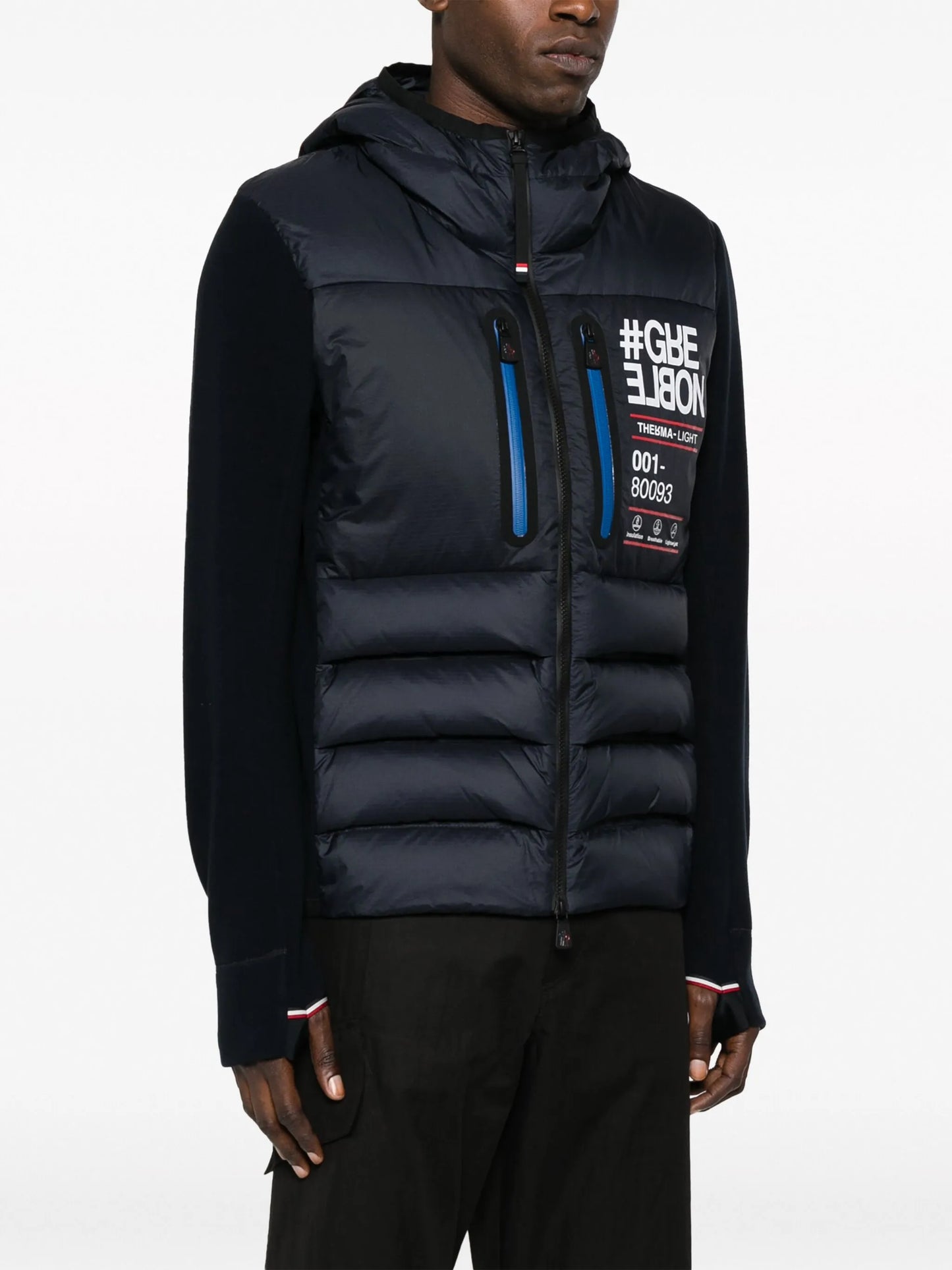 logo-print quilted hooded jacket
