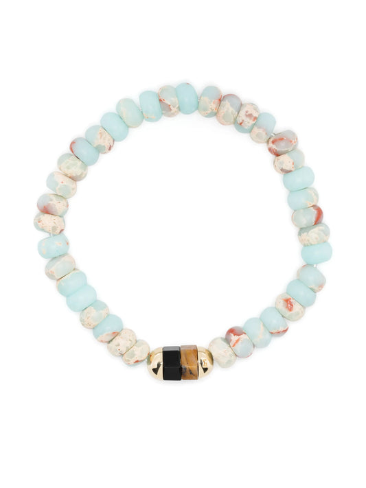 14kt yellow gold gemstone bead bracelet