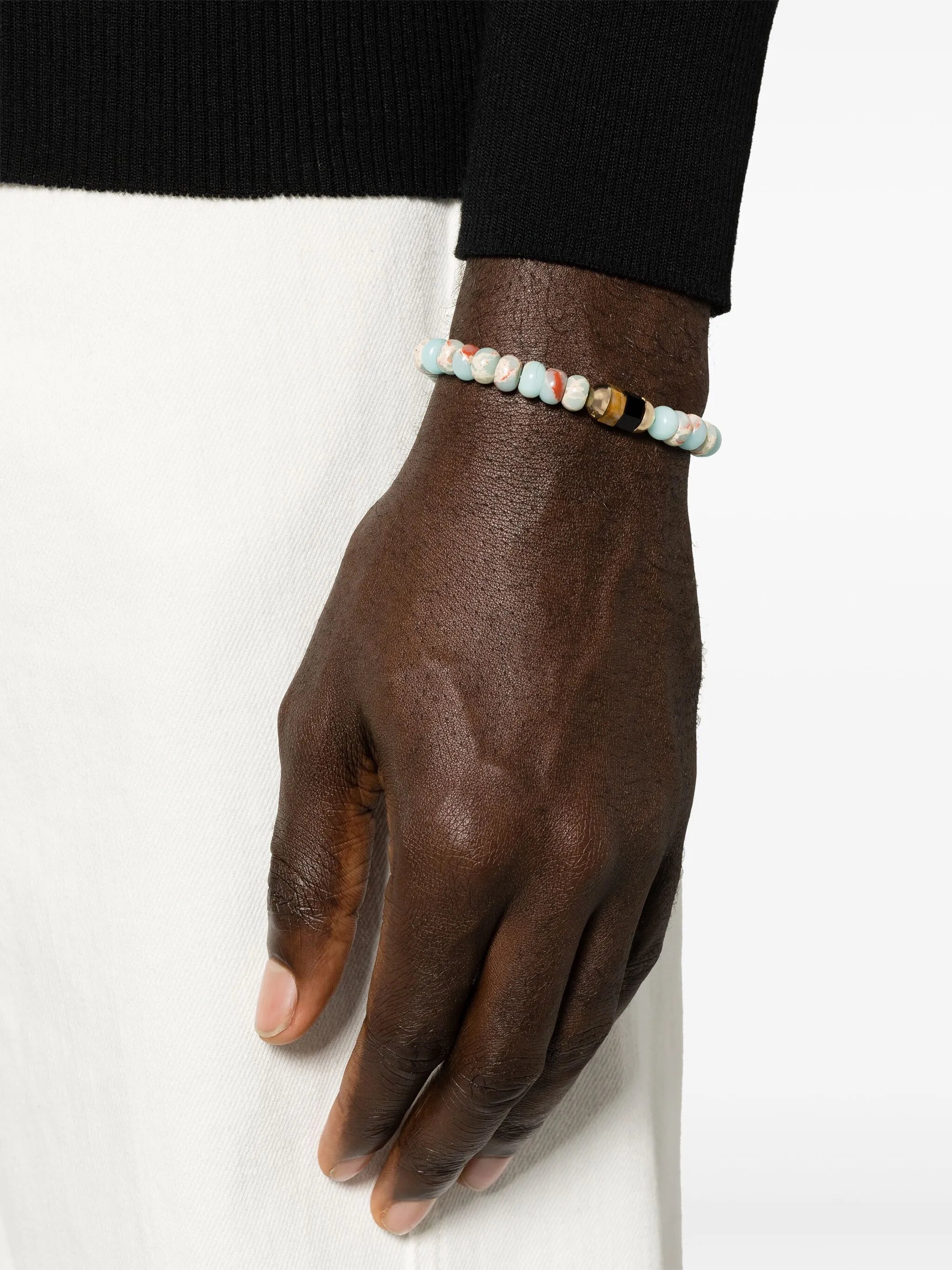 14kt yellow gold gemstone bead bracelet