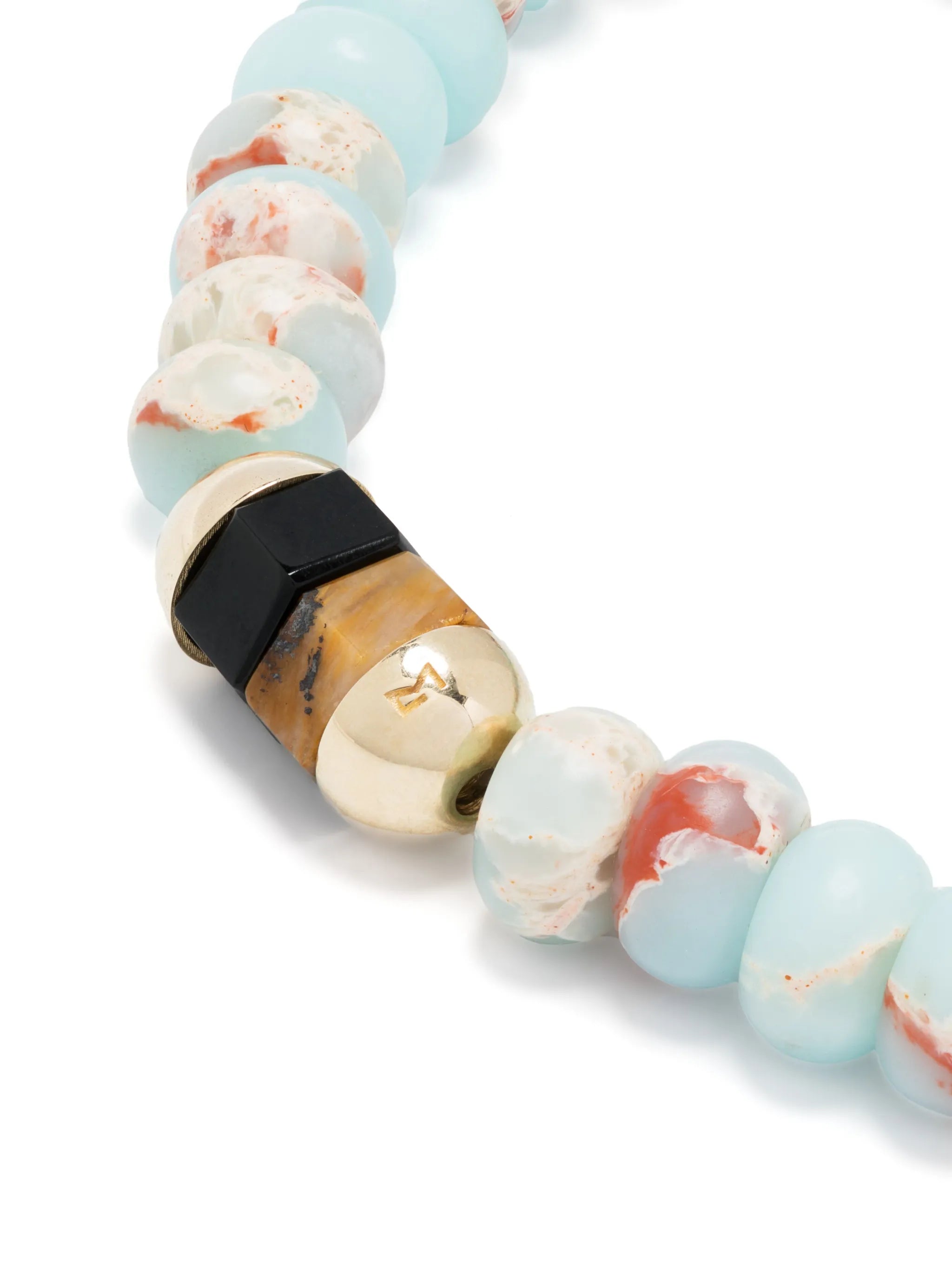 14kt yellow gold gemstone bead bracelet