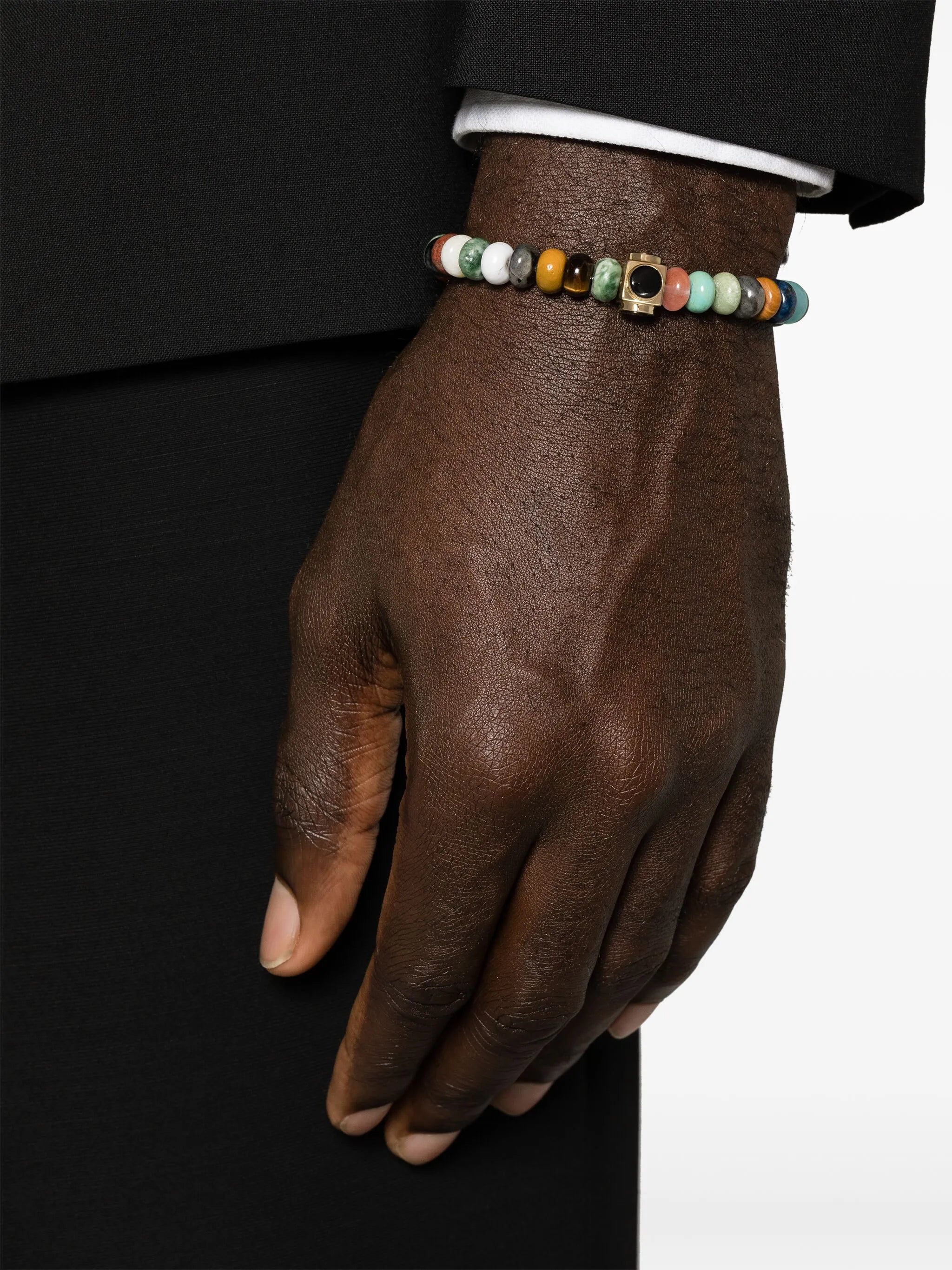14kt yellow gold gemstone bead bracelet