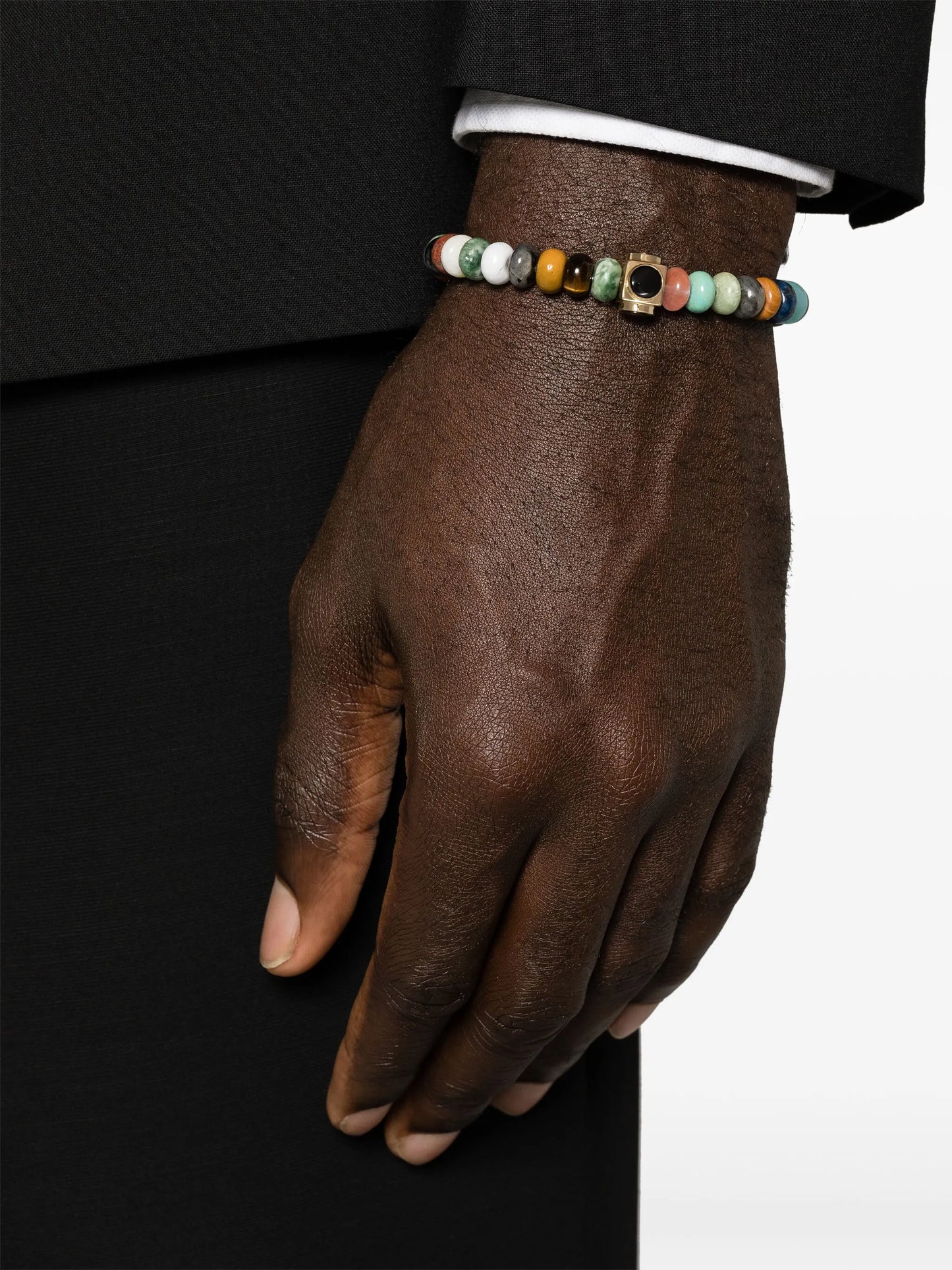14kt yellow gold gemstone bead bracelet