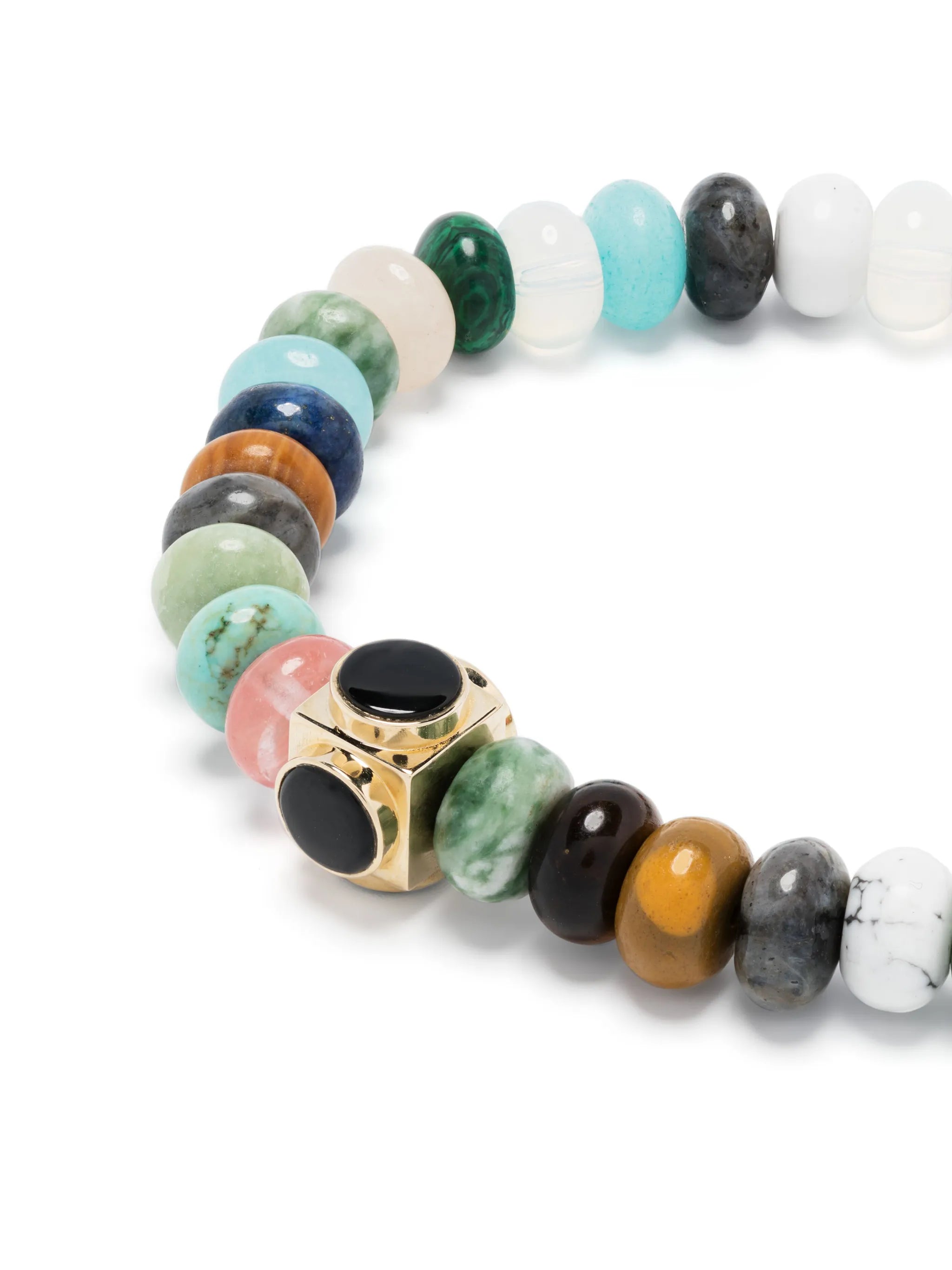 14kt yellow gold gemstone bead bracelet