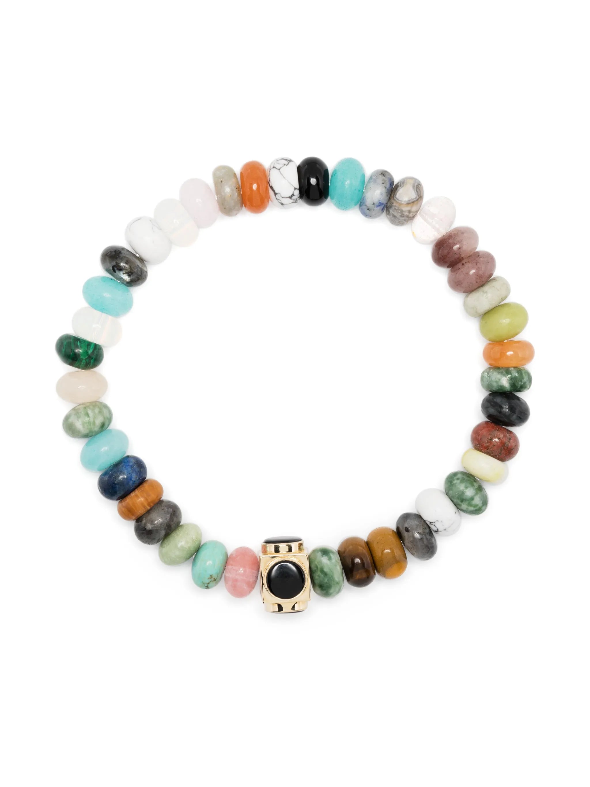 14kt yellow gold gemstone bead bracelet