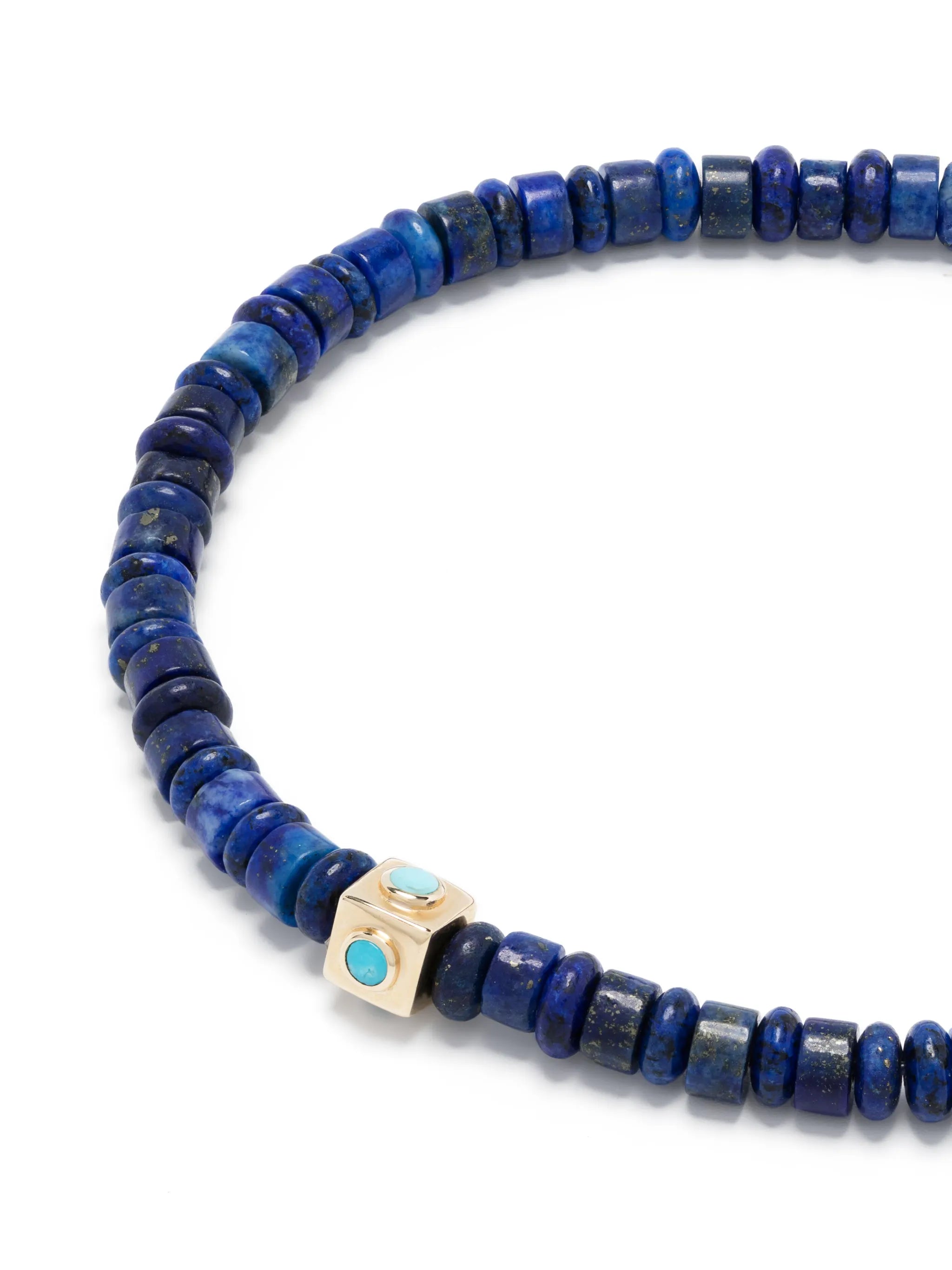 14kt yellow gold lapis lazuli bead bracelet