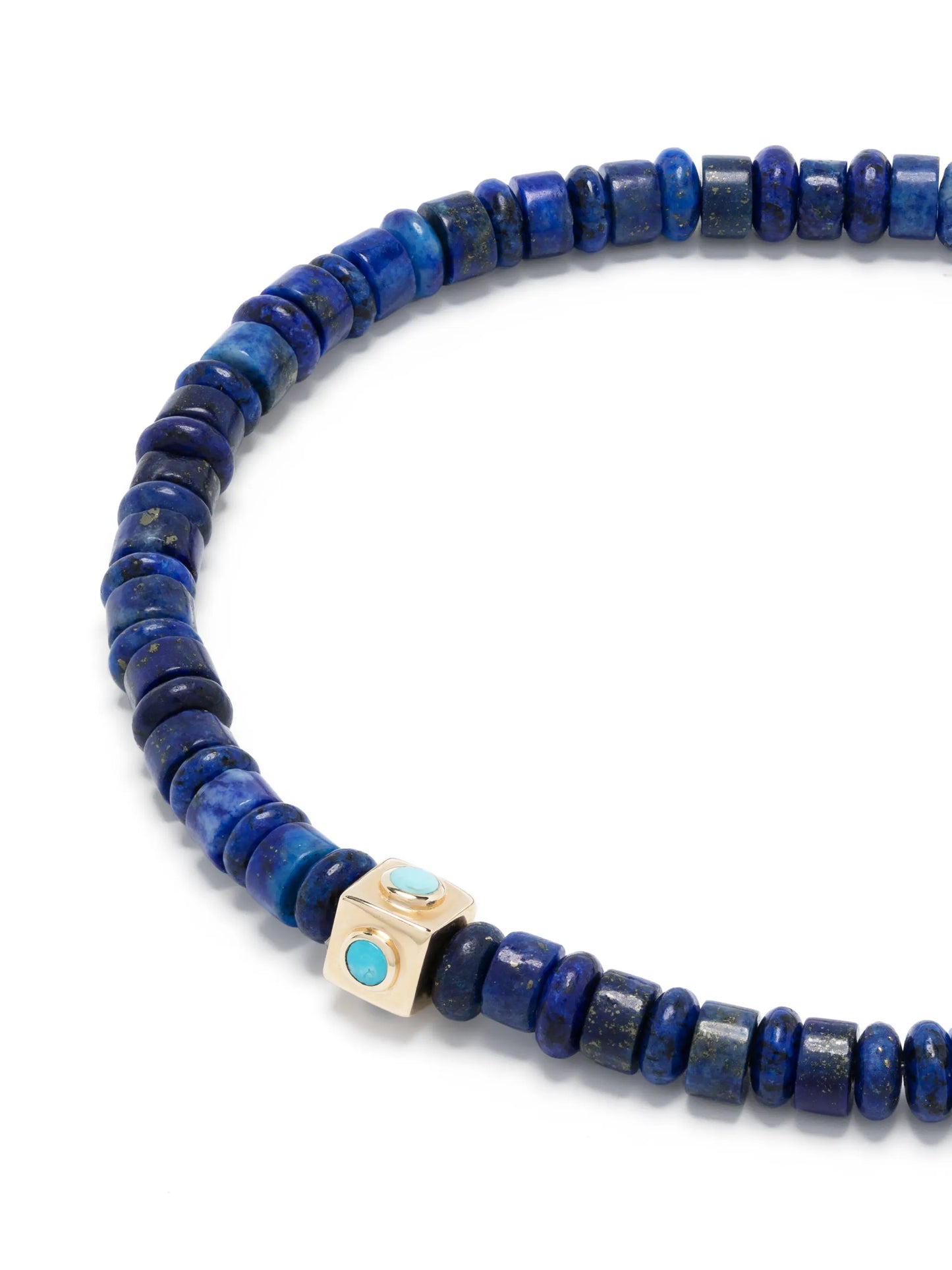 14kt yellow gold lapis lazuli bead bracelet