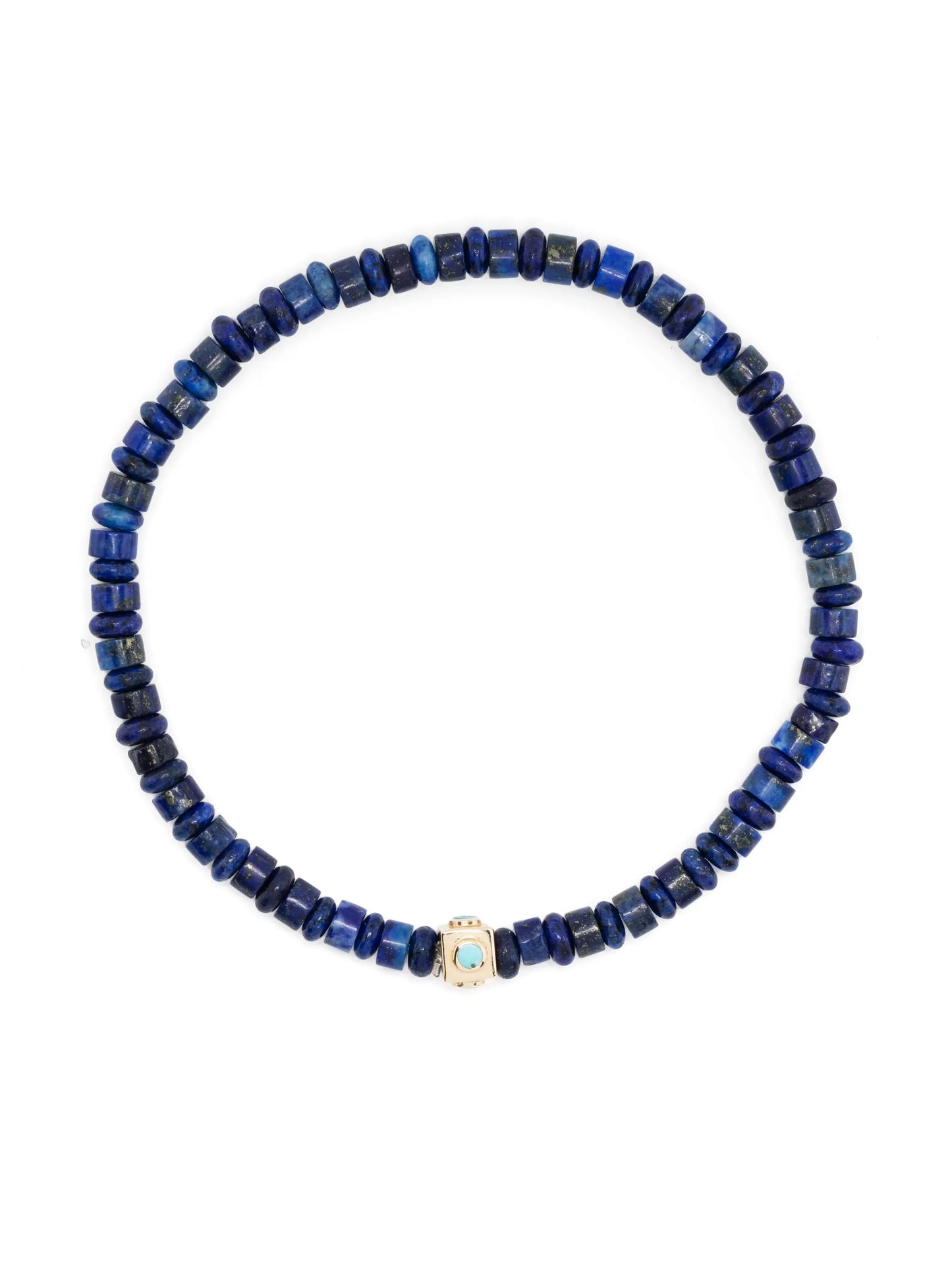 14kt yellow gold lapis lazuli bead bracelet