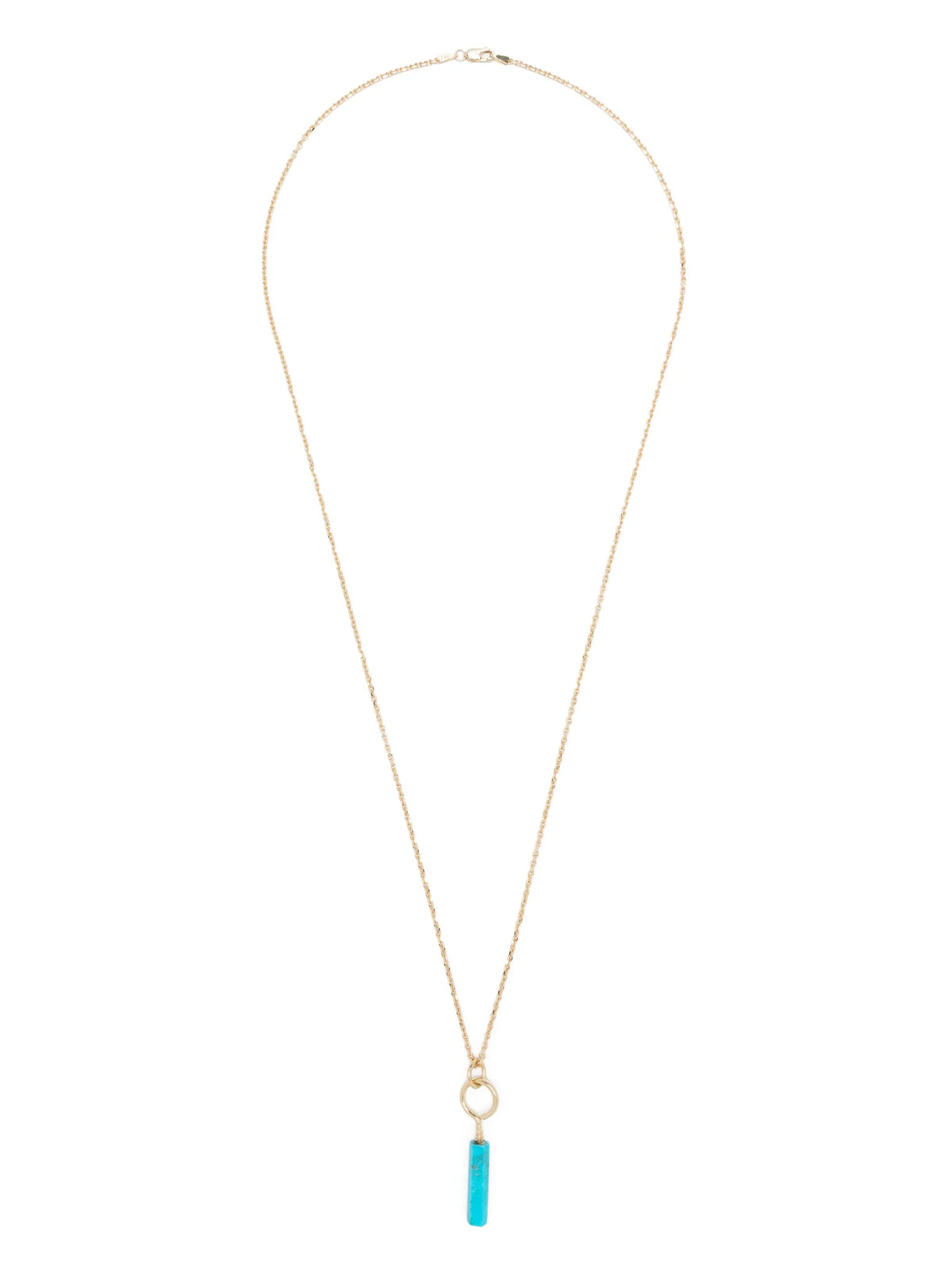 14kt yellow gold turquoise pendant necklace