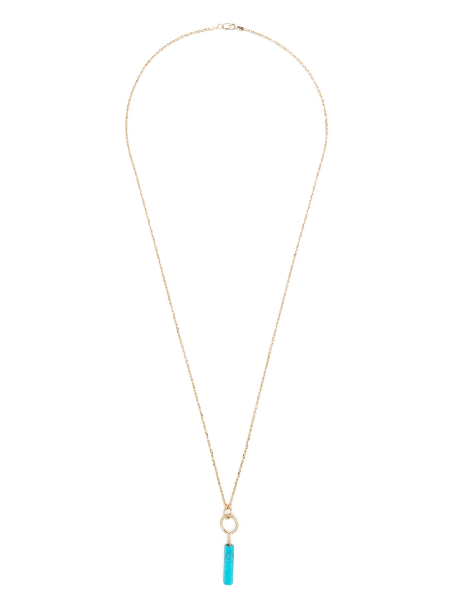 14kt yellow gold turquoise pendant necklace