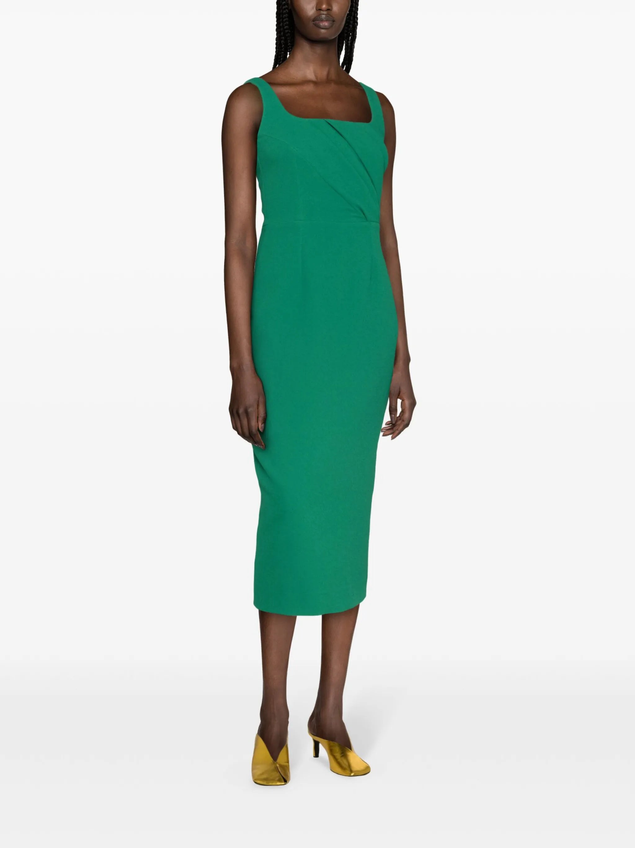 Arina rear-slit draped dress