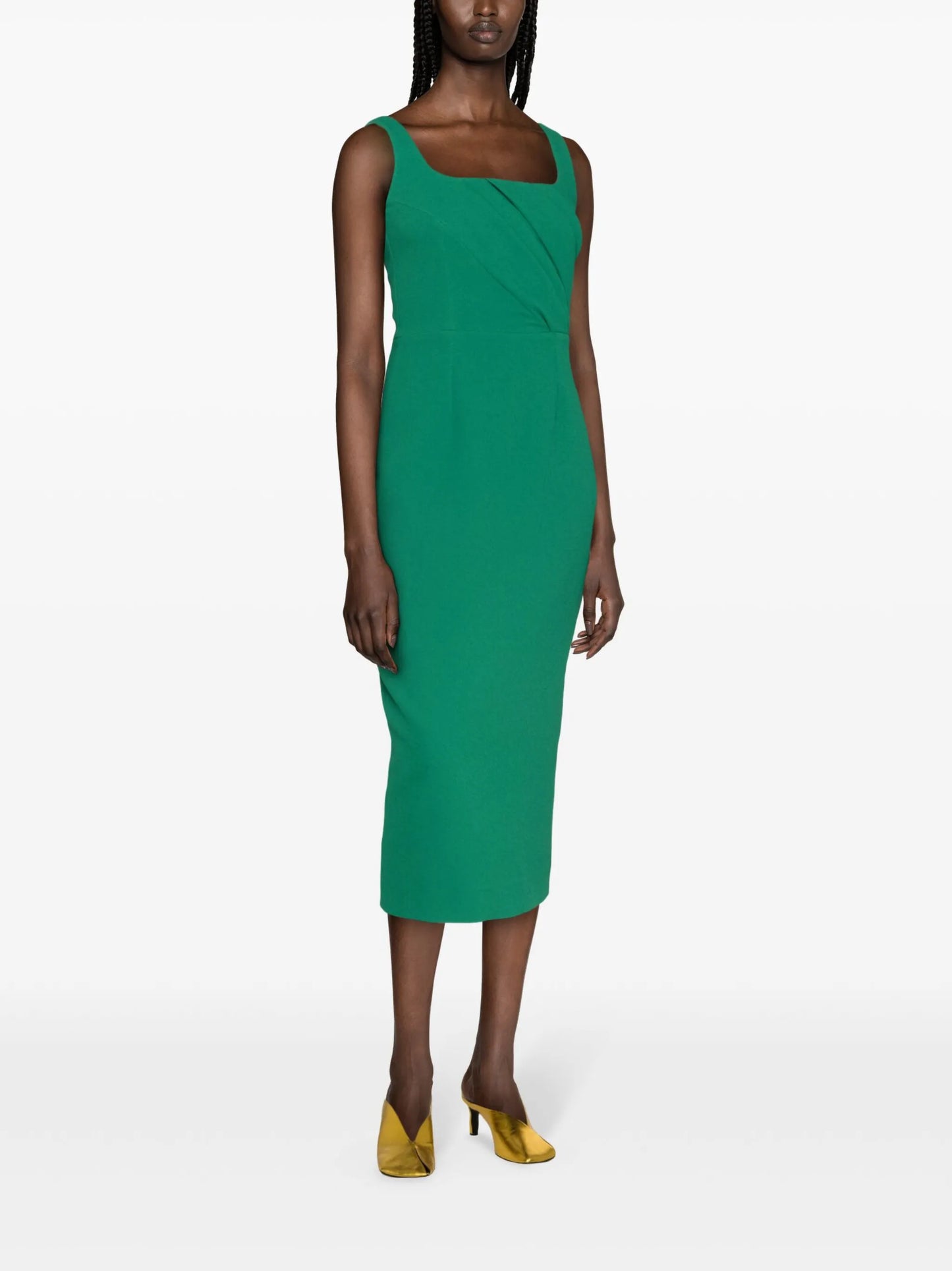 Arina rear-slit draped dress