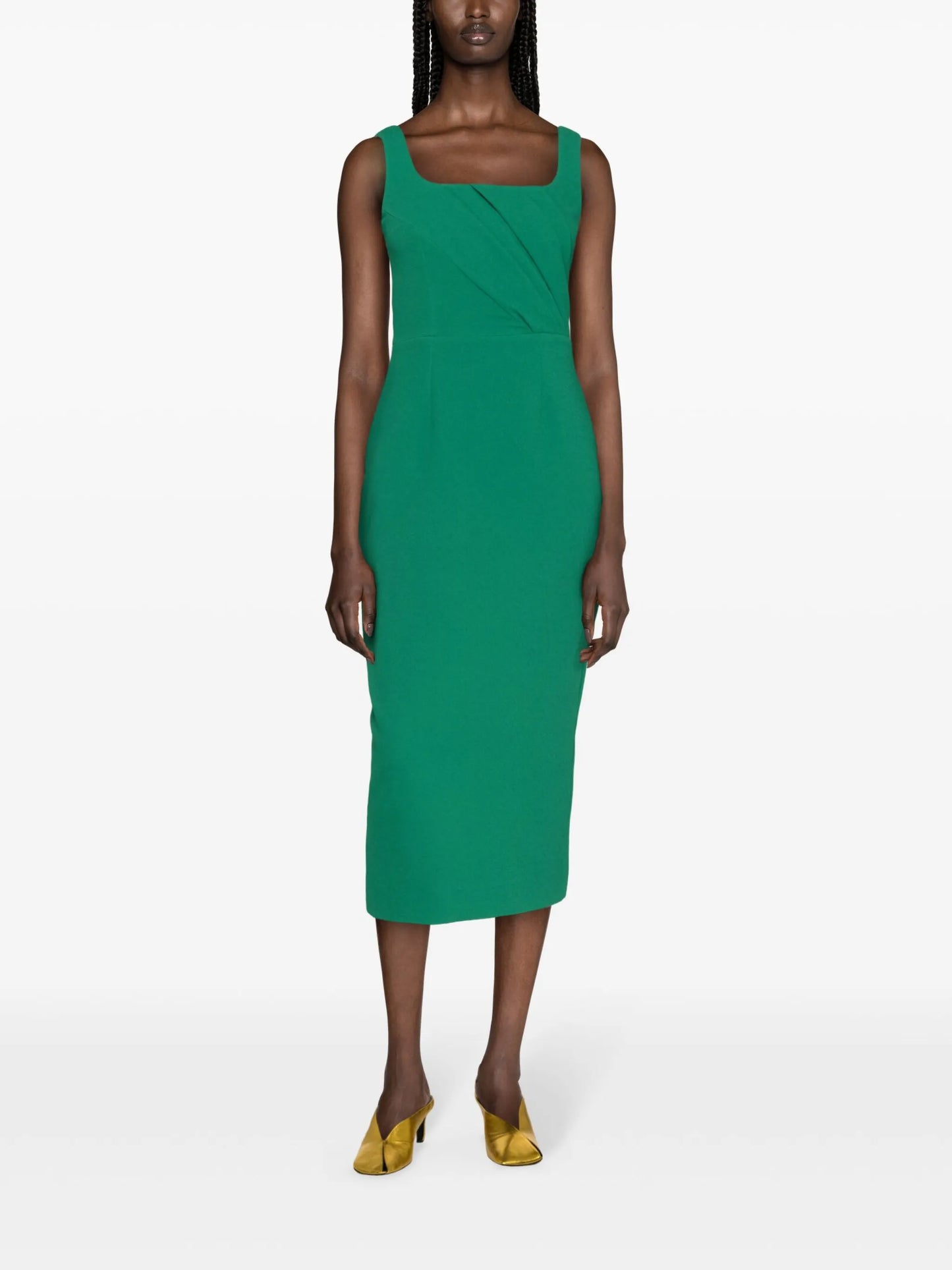 Arina rear-slit draped dress