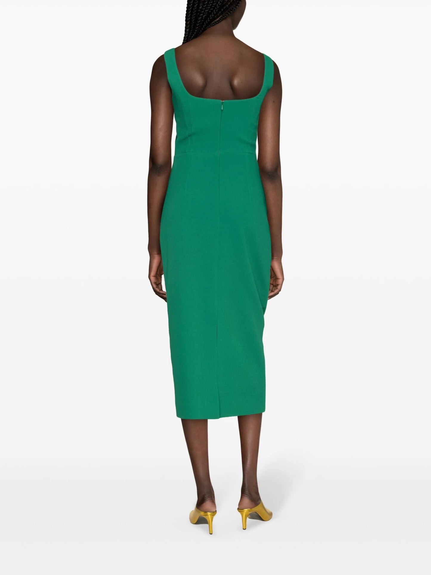 Arina rear-slit draped dress