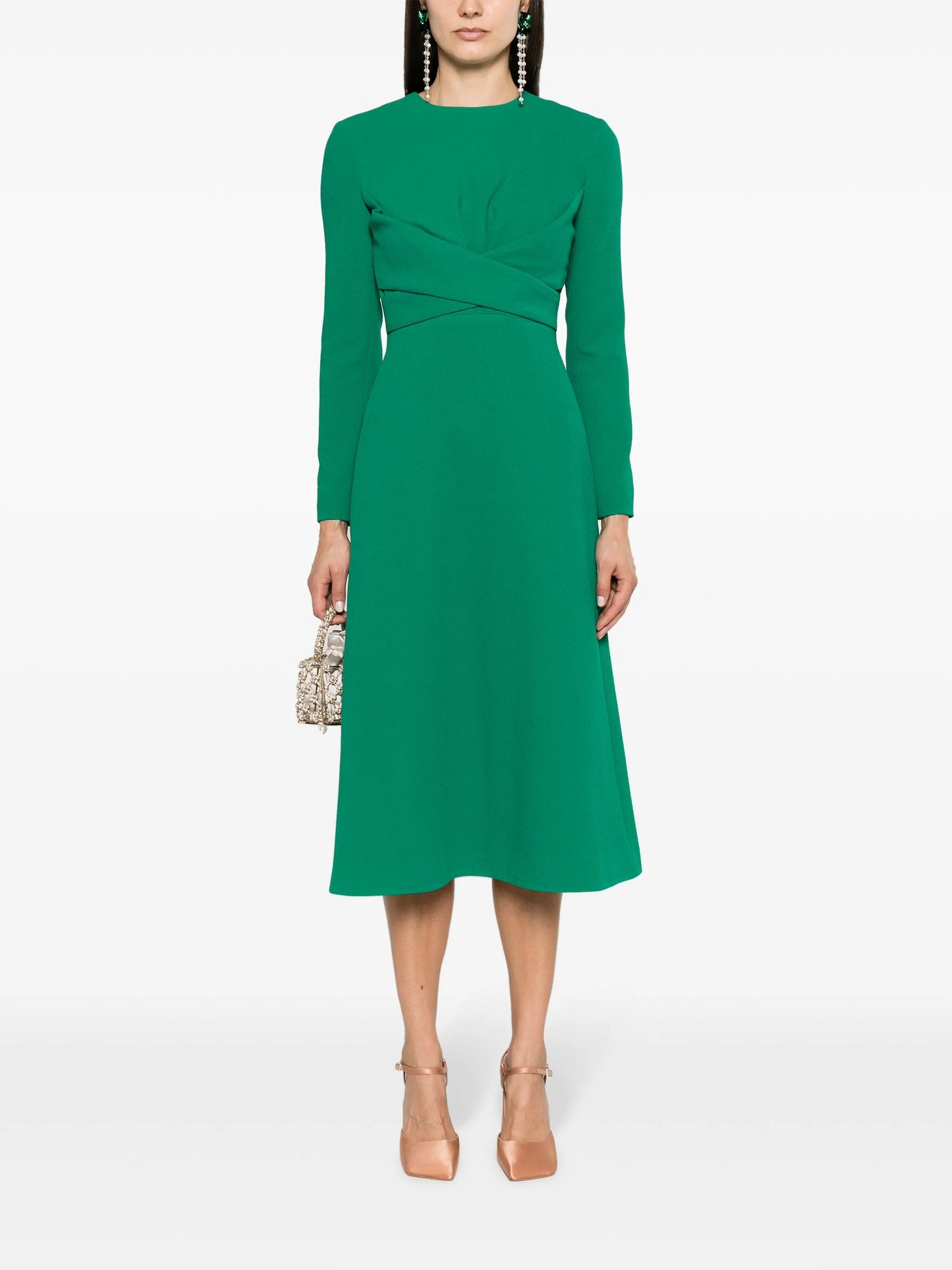Elta crepe flared midi dress